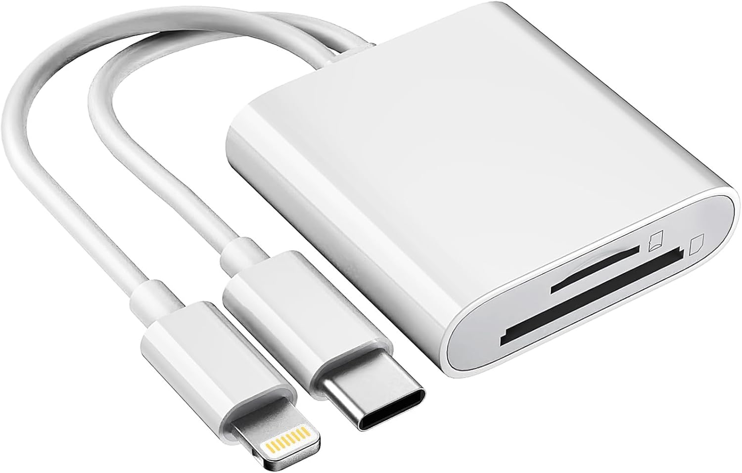 SD/TF Card Reader USB C, Dual Card Slot Memory Card Reader Lightning/Sd Card Adapter for Microsd SDHC SDXC, Compatible with Laptop, PC, Camera, Iphone 17/16, Macbook Pro/Air, Ipad Pro image number 4