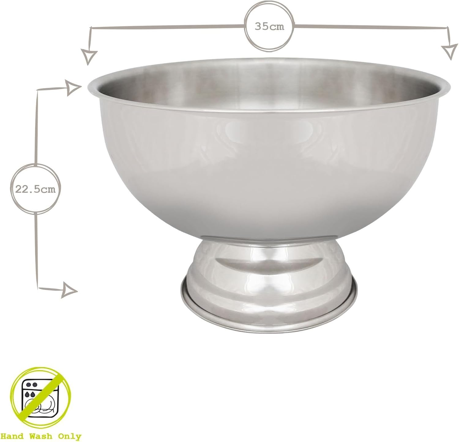 Rink Drink Stainless Steel Champagne Ice Bucket - 35Cm Plain - 1X Home Pub Garden Table Wine Champagne Water Beer Bottle Drinks Cooler image number 3