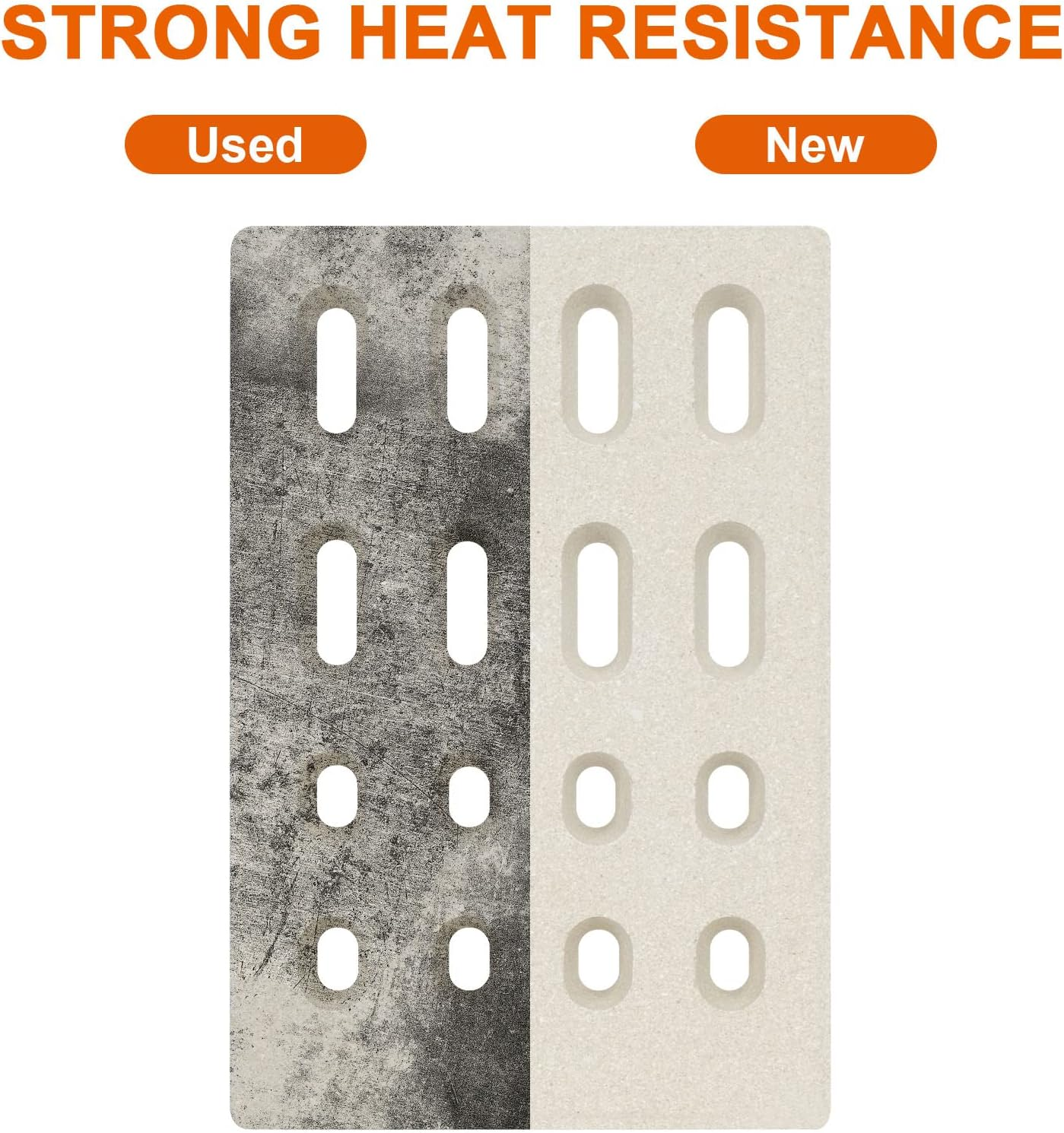 Delsbbq 4-Pack Universal Replacement Heat Plate Flame Tamer for Grand Turbo Grills, Ceramic Brick Flame Tamer, Replacement Parts for Grand Turbo Grand Hall, Barbeques Galore Grand Turbo, Members Mark