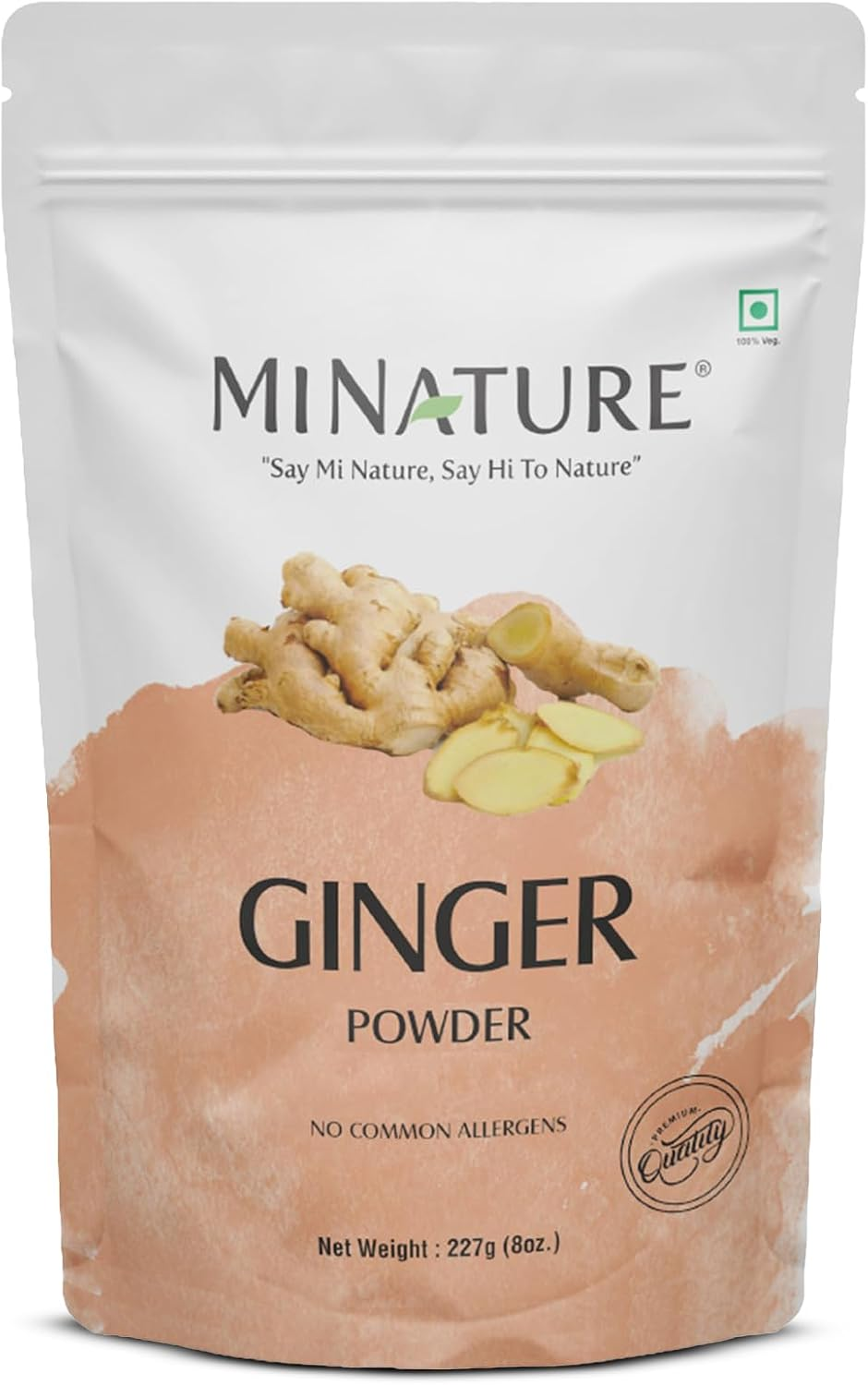 Mi Nature Ginger Powder (Zingiber Officinale Roscoe)|227G|Traditional Indian Sonth/Sooth Powder | Fine Texture | Spice & Herbaluse