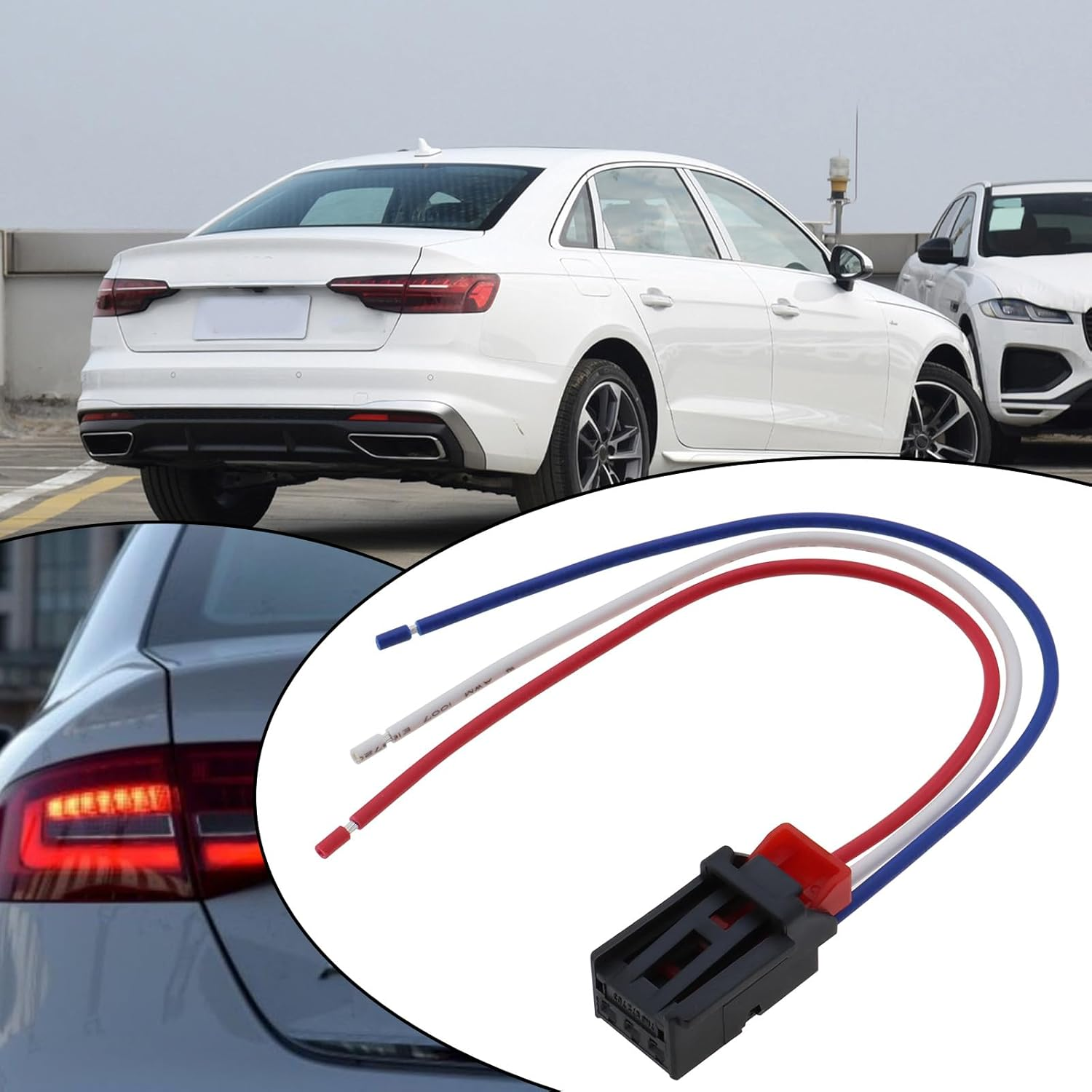 VGOL 1PC Car Tail Light Wiring Harness Connector 3 Pin Rear Tail Light Harnesss 7N0972703 Automotive Taillight Wire Connector Plug Compatible with VW image number 5