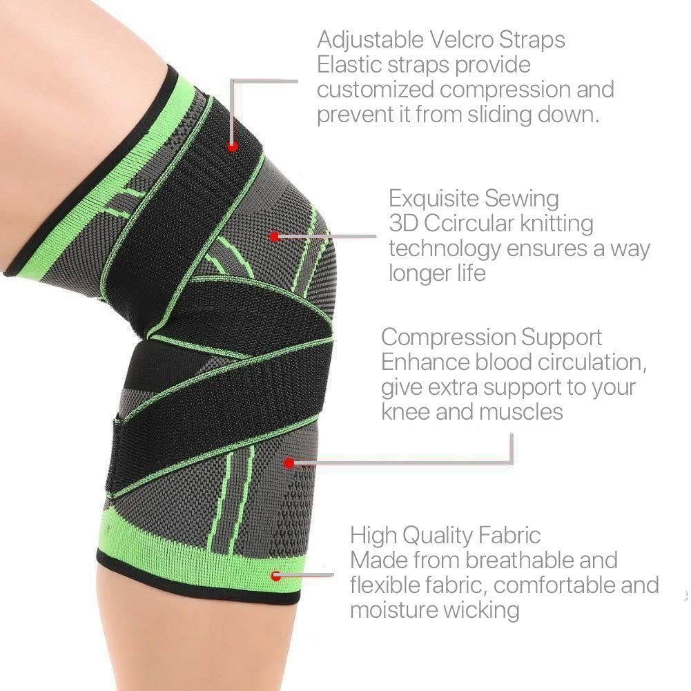 3D Weaving Compression Knee Support Sleeve Brace Breathable for Running Jogging Sports for Joint Pain and Arthritis Relief, Improved Circulation Compression(Medium) image number 3