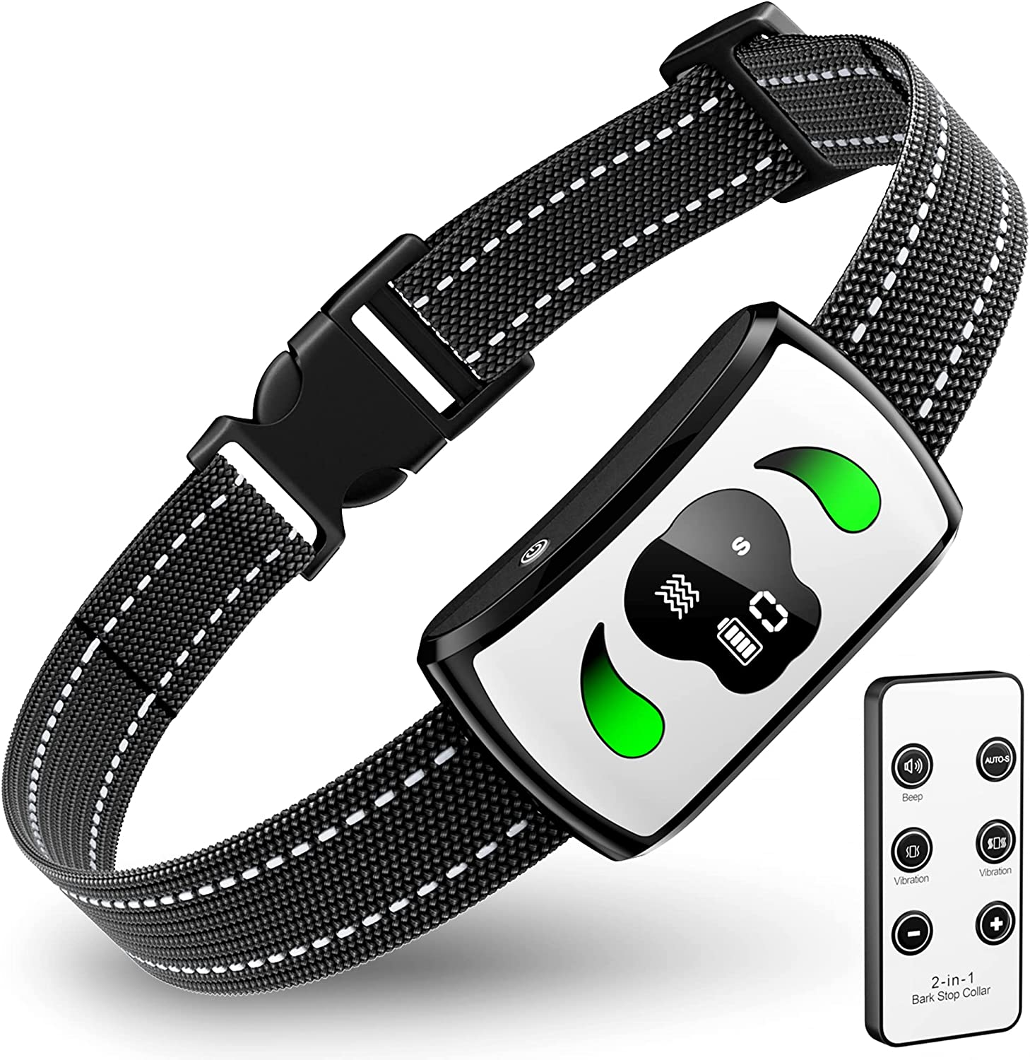 Dog Training Collar with Additional Remote - Safe & Humane Dog Bark Collar with 4 Training Modes & 7 Sensitivity Beep Vibration - IPX7 Waterproof No Shock Bark Collar for Indoor & Outdoor Use image number 3