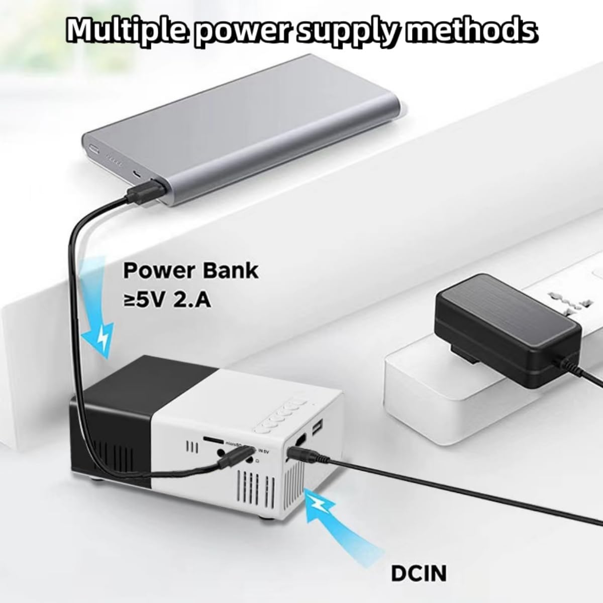 Portable Mini Projector,Home Projector with 100" Screen, 1080P Portable Projector Built-In Speaker, Movie Projector Compatible with Tv/Smartphone/Hdmi/Usb/Av,Projector for Indoor & Outdoor (Black)