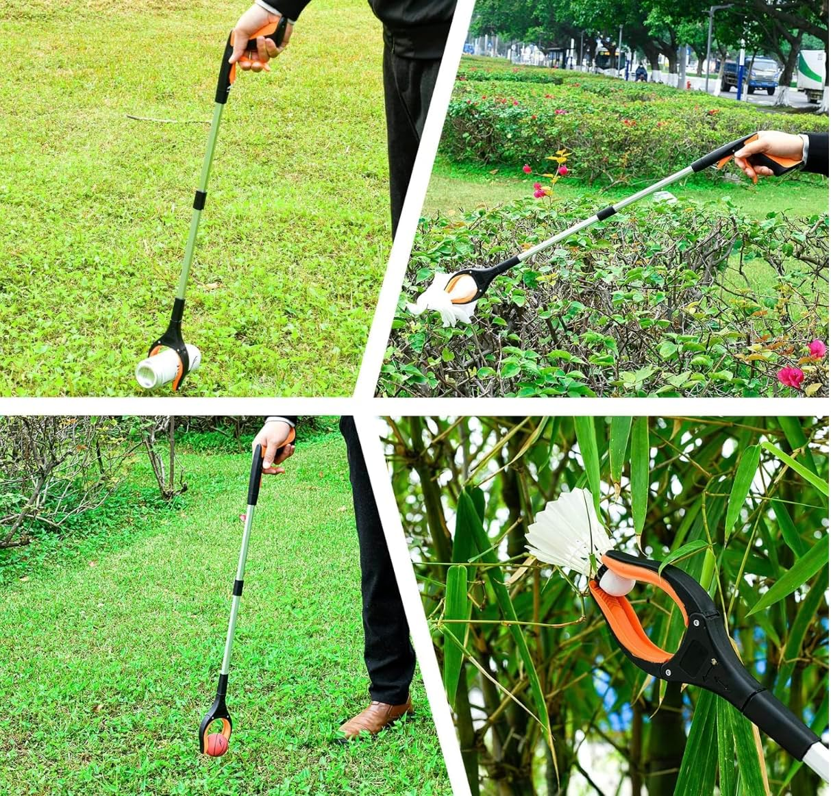 2-Pack Grabber Reacher Tool, 81 Cm Long Foldable Pick up Stick, 360-Degree Rotating Anti-Slip Jaw with Magnetic Grip, Orange