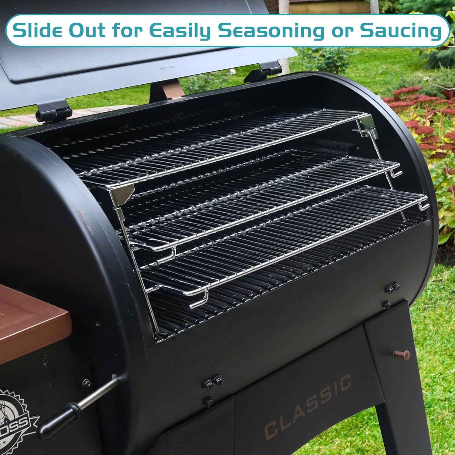 Jerky Racks for Traeger Pro 575 22 34 Pit Boss More Barrel Pellet Grill Smoker Parts 3 Tiered Folding Barbecue Grilling Rack Stainless Steel Cooling Seasoning Smoking Warming BBQ Accessories image number 1