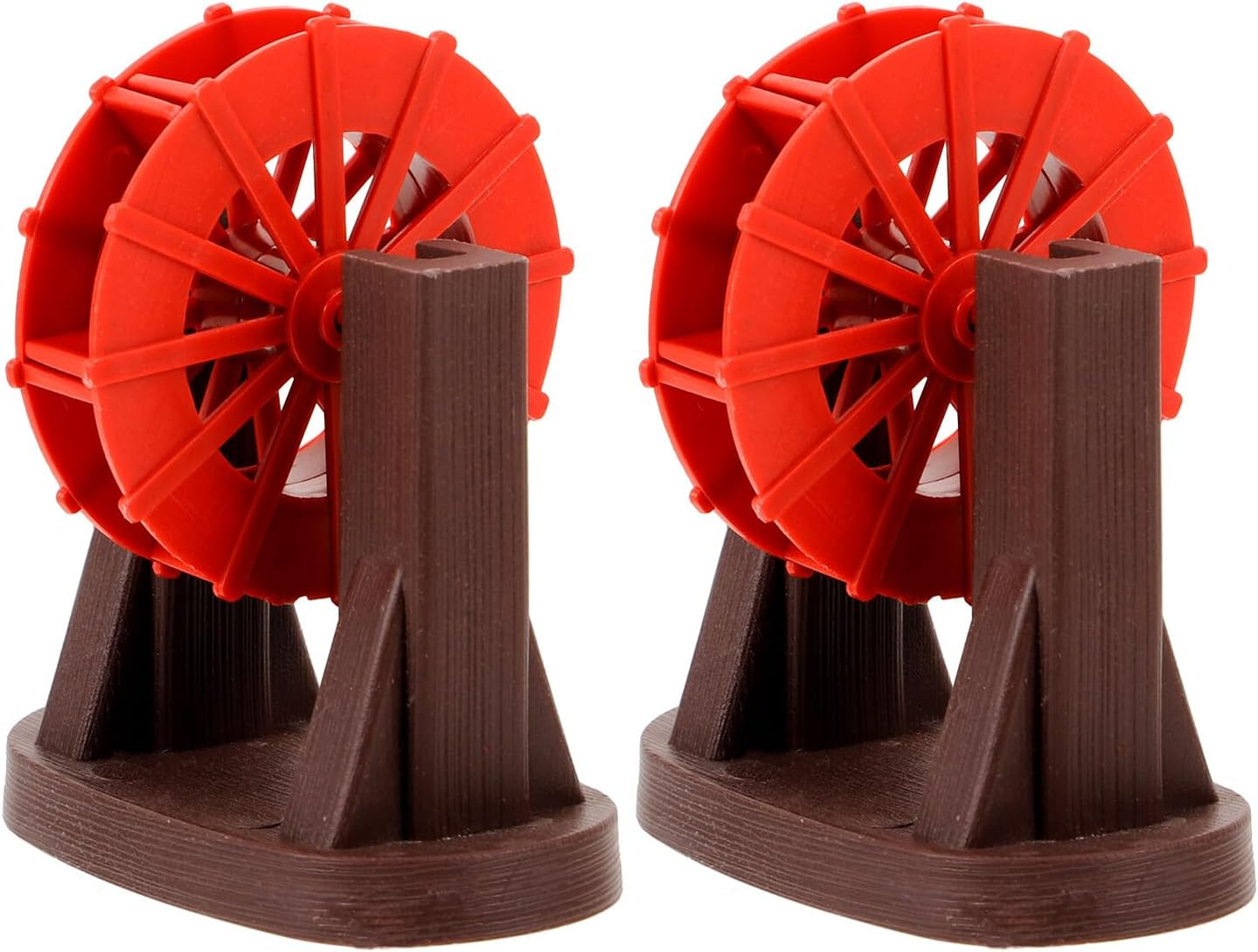2Pcs Aquarium Water Features Fish Tank Rotating Water Wheel Mini Fountain for Zen Garden Bonsai Home Decor DIY Landscape Accessory Red image number 3