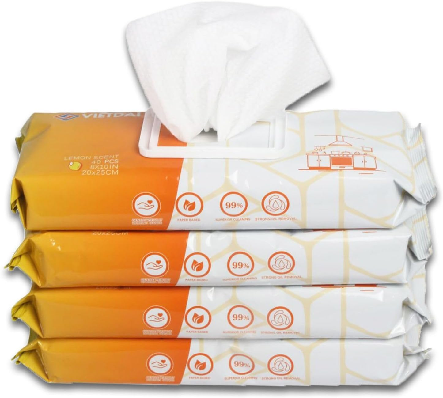 Cooktop Cleaner Wipes Extra Thick Surface Cleaning Microwave Wipes Easily Wipe Food and Oil Stains, Safe and Convenient Stove Top Cleaner, Great for Home and Kitchen Use - 160 Count image number 4