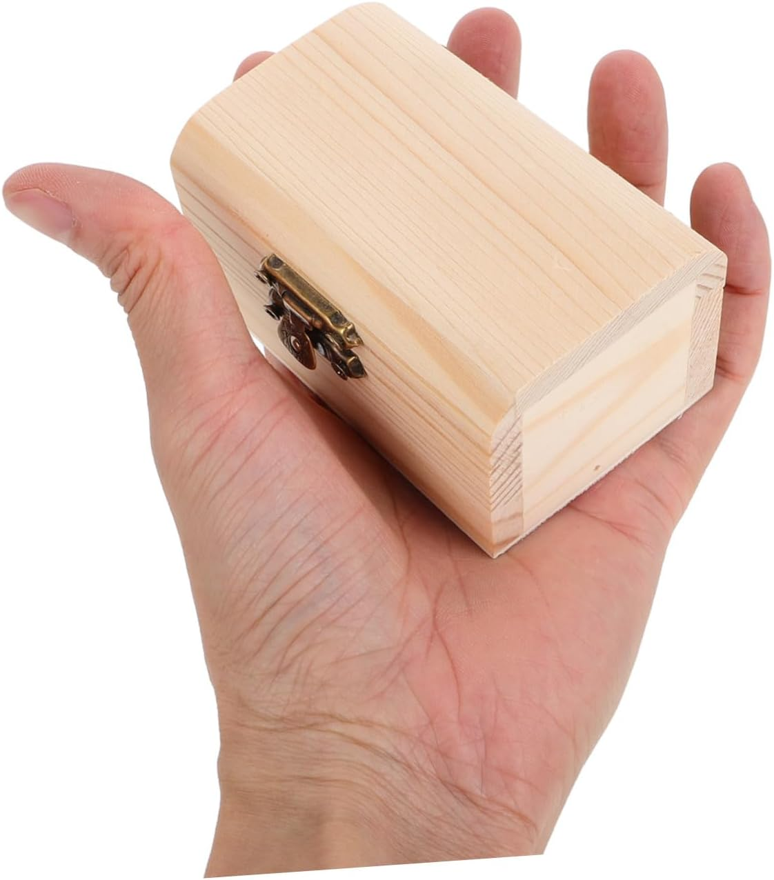 Angoily 12Pcs DIY Paintable Wooden Keepsake Chest Lock Small Unfinished Treasure Box Storage for Boys and Girls Crafts and Jewelry image number 1