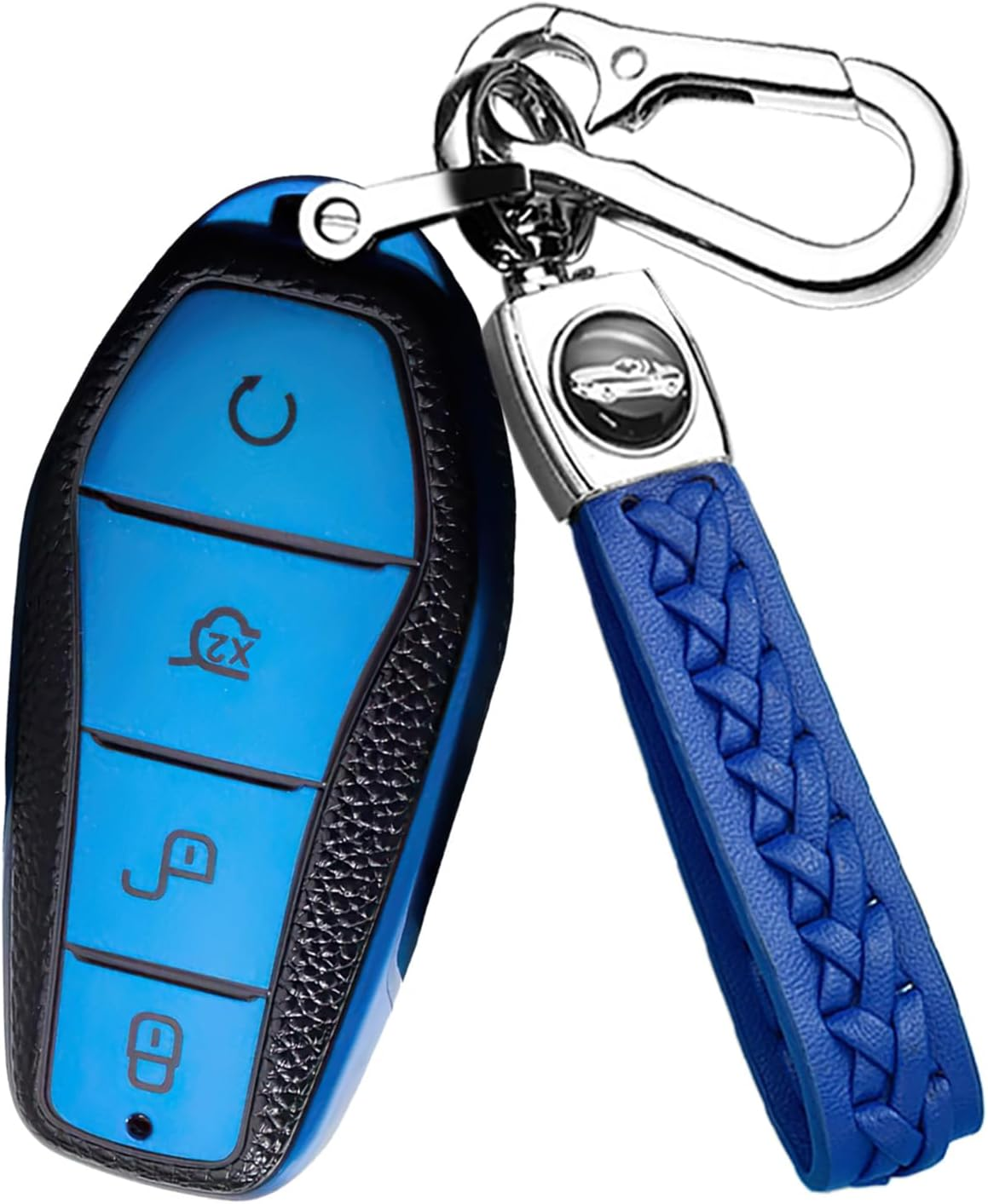 Ontto Car Key Fob Cover Keyring Fit for BYD Song plus Atto 3 Han EV Tang DM Qin Seal Dolphin Key Case TPU Smart Key Shell Holder Bag Keychain Protector Decorative Accessories