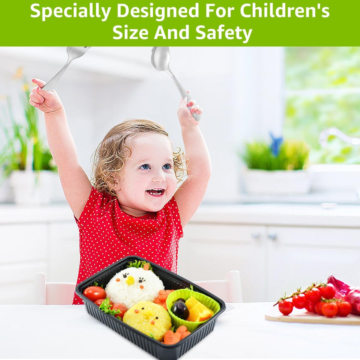 15Pcs Kids Silverware Set Fork Knife and Spoon Set 410 Stainless Steel Toddler Utensils Ergonomic Smooth Kids Cutlery Flatware Funny Dinosaur Dishwasher Safe for Children Toddler image number 6