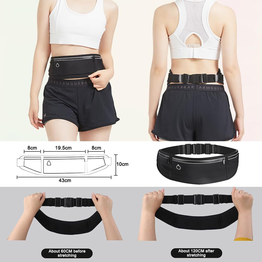 Ultra Thin Running Waist Bag, Sports and Fitness Bag, Adjustable, Card, Key Storage,Men'S and Women'S Waist Bags, Exercise Phone Holder Bag Waist Bag,Hiking and Travel Sports image number 5
