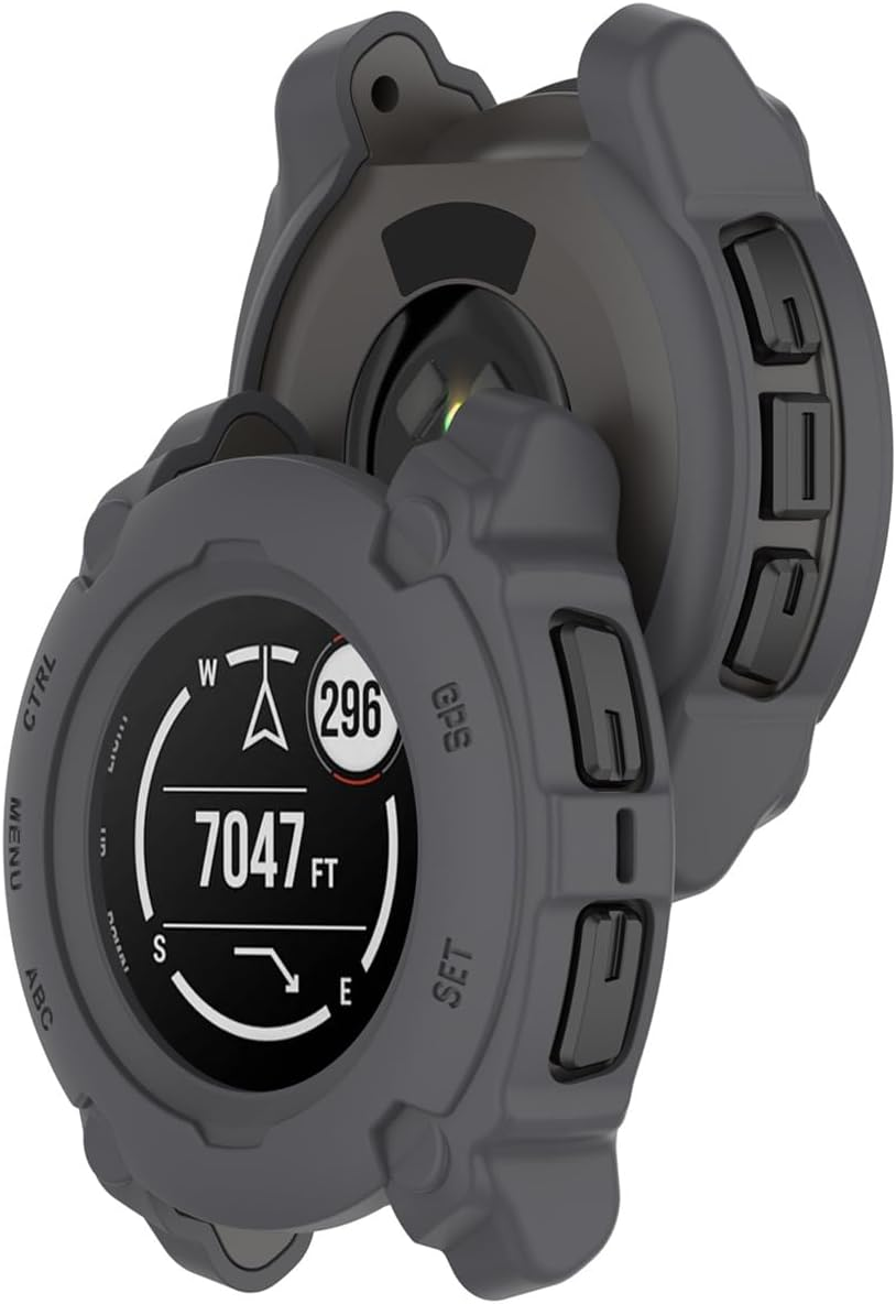 HOMTERN Case for Garmin Instinct E 40Mm,Flexible Silicone Armor Cover Shell Shockproof Scratch-Proof Drop-Proof Protector Case,Gary image number 3