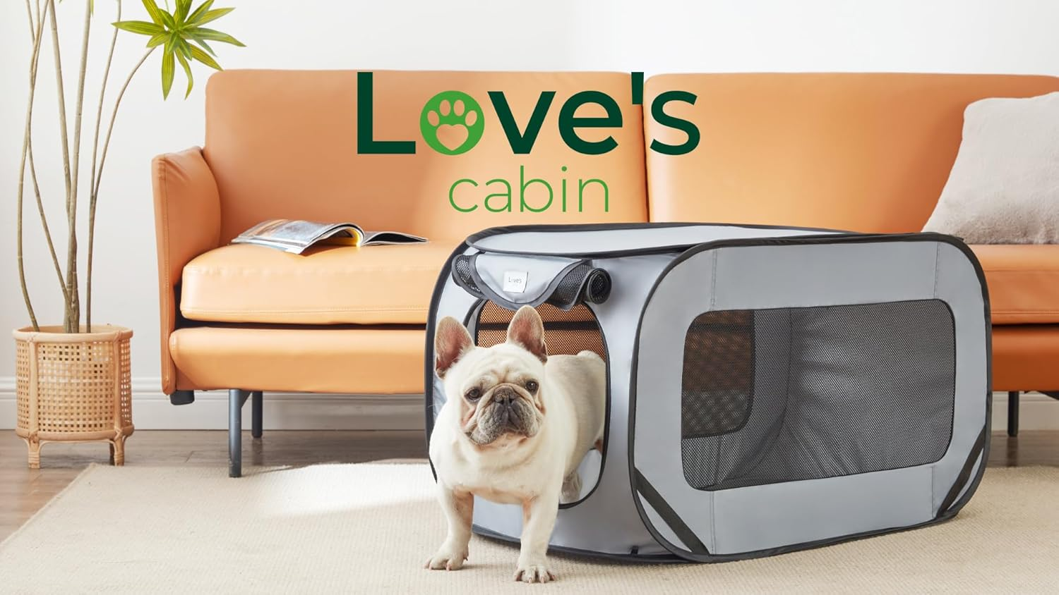 Love'S Cabin 36In Portable Large Dog Bed - Pop up Dog Kennel, Indoor Outdoor Crate for Pets, Portable Car Seat Kennel, Cat Bed Collection, Grey image number 6