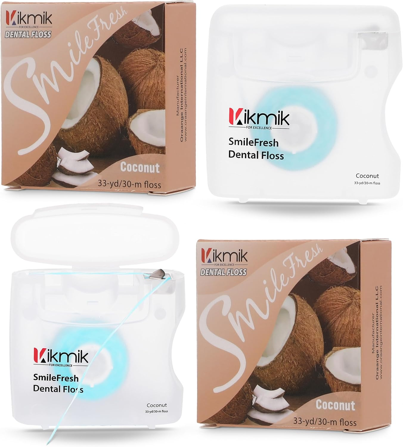 Kikmik Woven Dental Floss - 2 Pack Coconut Floss, Shred Resistant, Extra Wide Woven Floss Dental, Gentle on Gums, Effective Plaque Removal Smilefresh Floss, 33 Yards 30 M Each - Pack of 2. image number 5