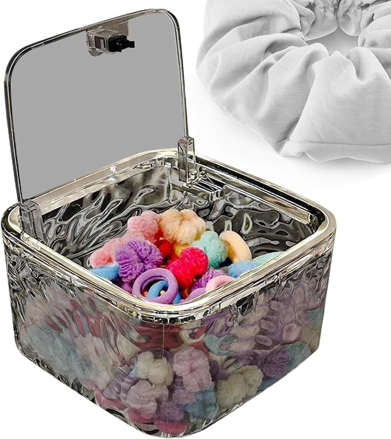 Hair Accessories Storage Container | Clear Hair Tie Organizer | Hair Accessories Holder, Tool Box with Lid, Hair Containers for Headband Bows Hair Clip