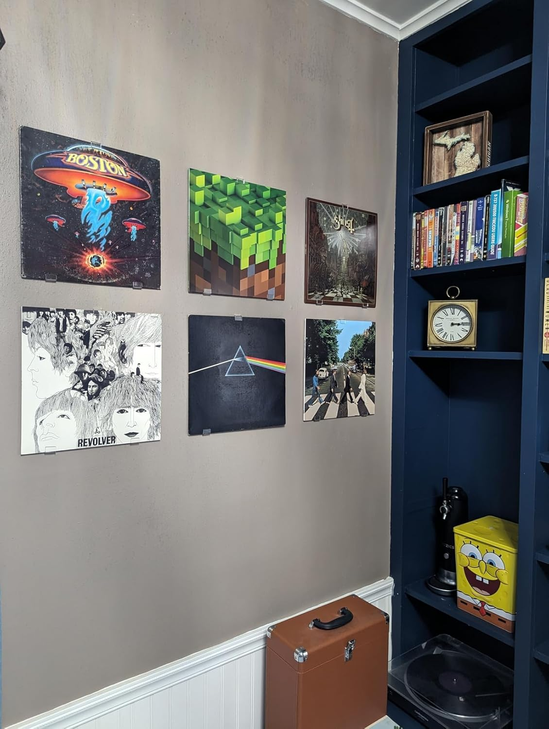 Vinyl Record Wall Mount, 18 Pcs Album Shelves Wall Mounted Display, Vinyl Display Holder Wall, Mini Acrylic Album Record Holder for Home Decor & Record Storess image number 6