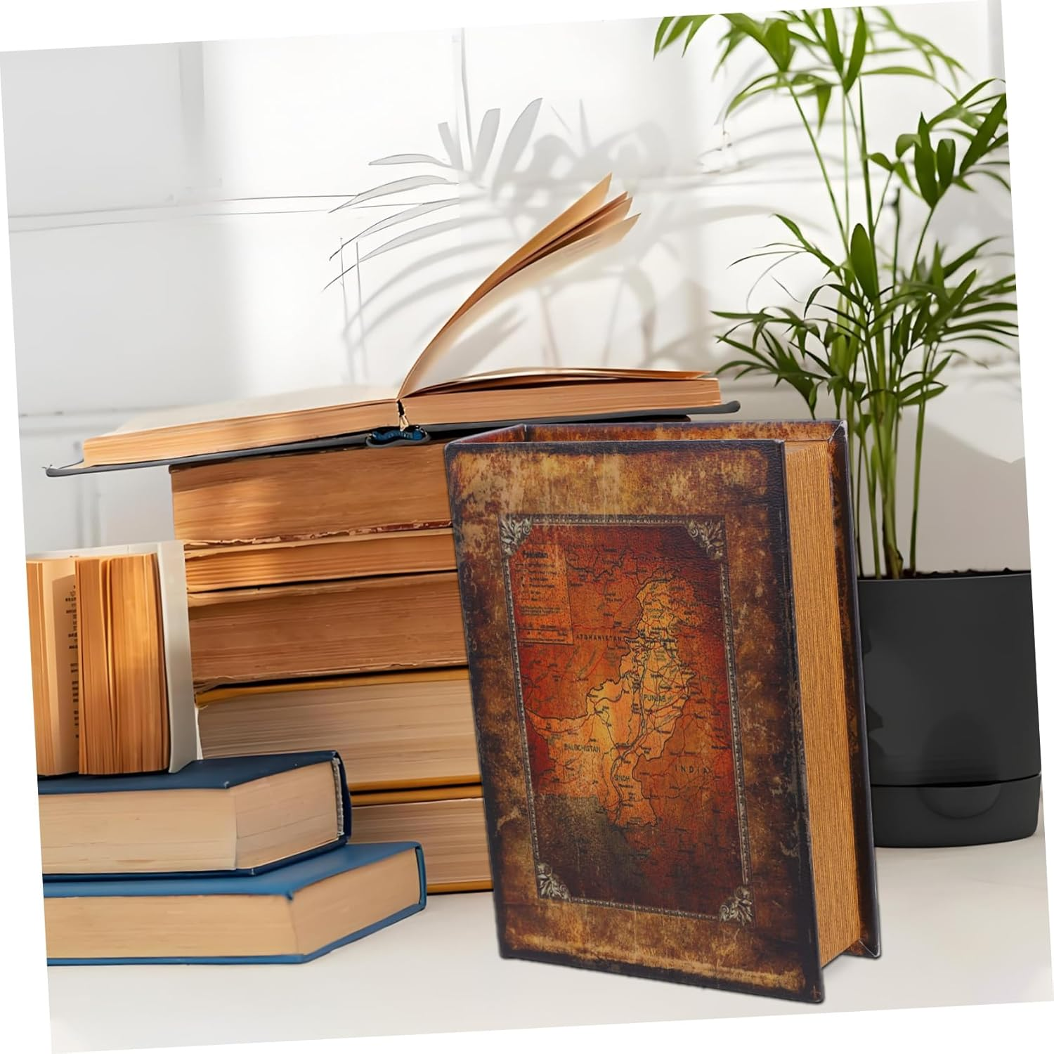 Vintage Book Shaped Decorative Storage Box Faux Book Statue for Keys Jewelry and Keepsakes Compact and Easy to Clean Design for Bookshelf Office and Home Decor image number 5