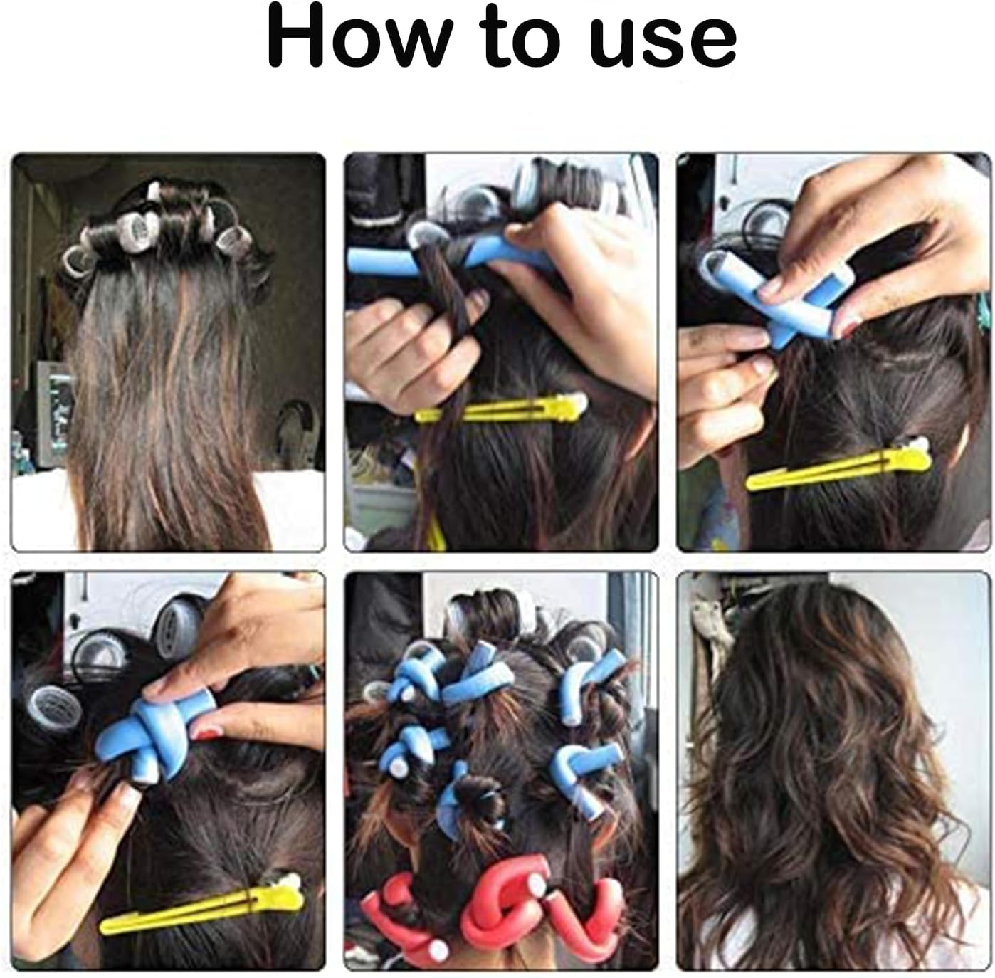 Pack of 42 Large Curls, Hair Curls, Curlers without Heat, Curlers Short Hair, Hair Rollers, Curls DIY Tool, Curly Hair Styling Tool, for Short, Medium, Long Hair image number 3
