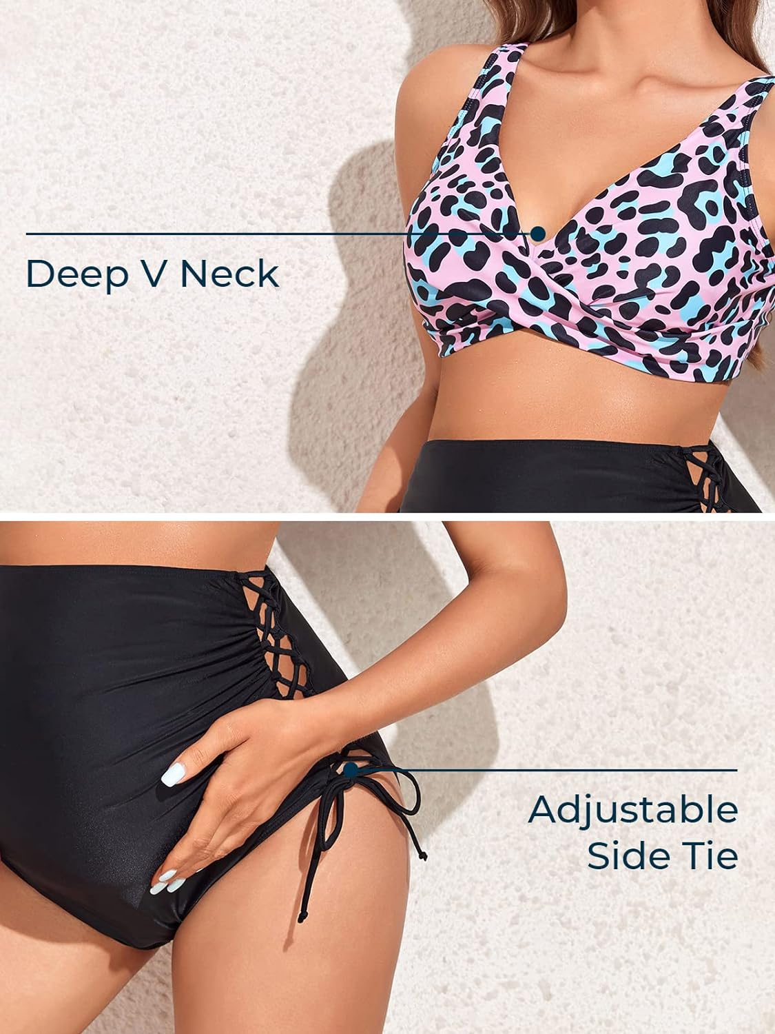 Summer Mae Maternity Bikini Swimsuit Wrap Front Lace up Two Piece Bathing Suit Pregnancy Swimwear