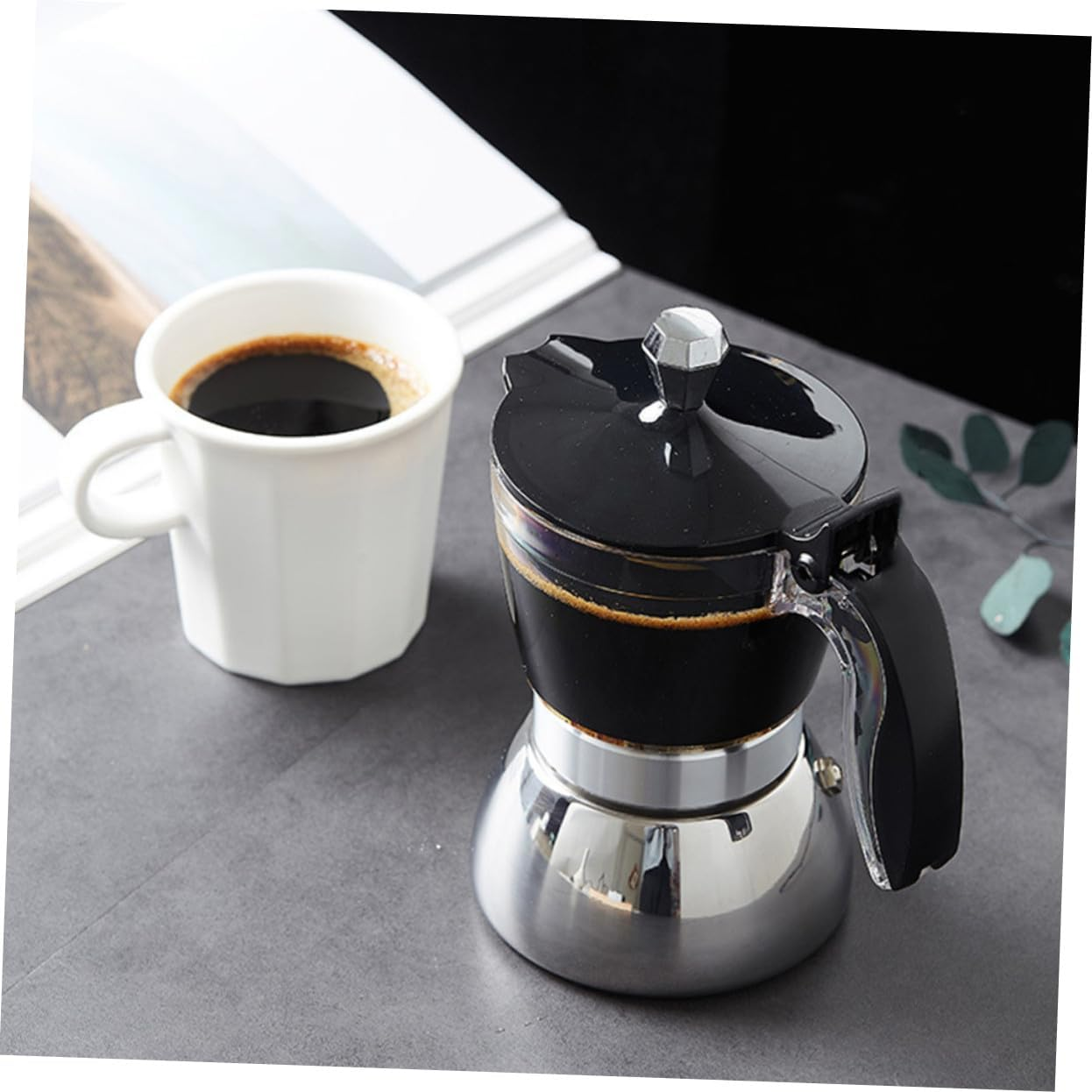 TOPPERFUN Large Capacity Transparent Hand Brewing Coffee Pot with Scald Handle Stainless Steel Espresso Kettle for Home Travel Coffee Shop and Easy to Use image number 5