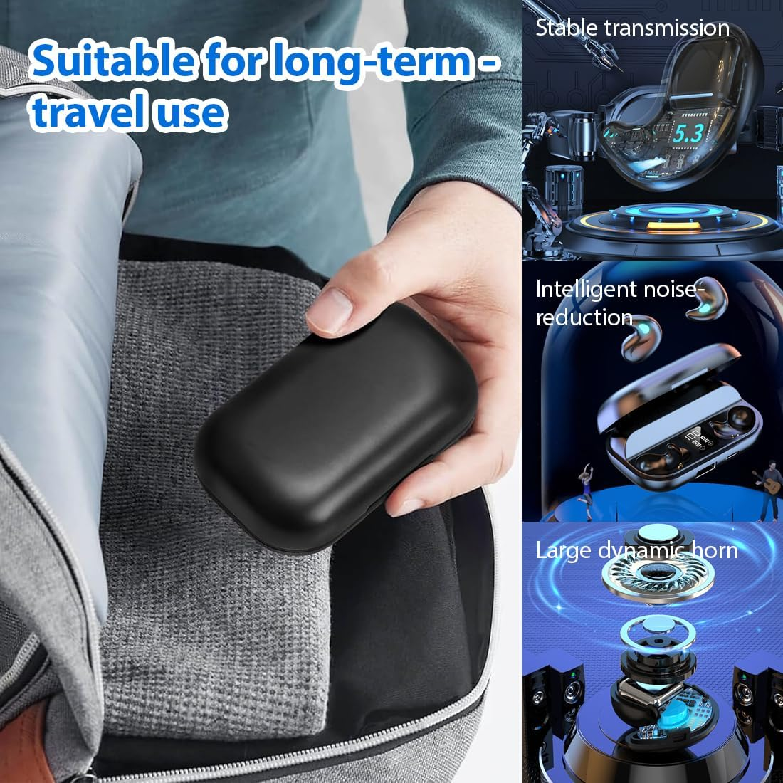 Tomedeks Mini Invisible Smallest Headphones Bluetooth In-Ear Wireless Headphones Bluetooth In-Ear Headphones for Sleeping Wireless Sleep Earbuds Headphones