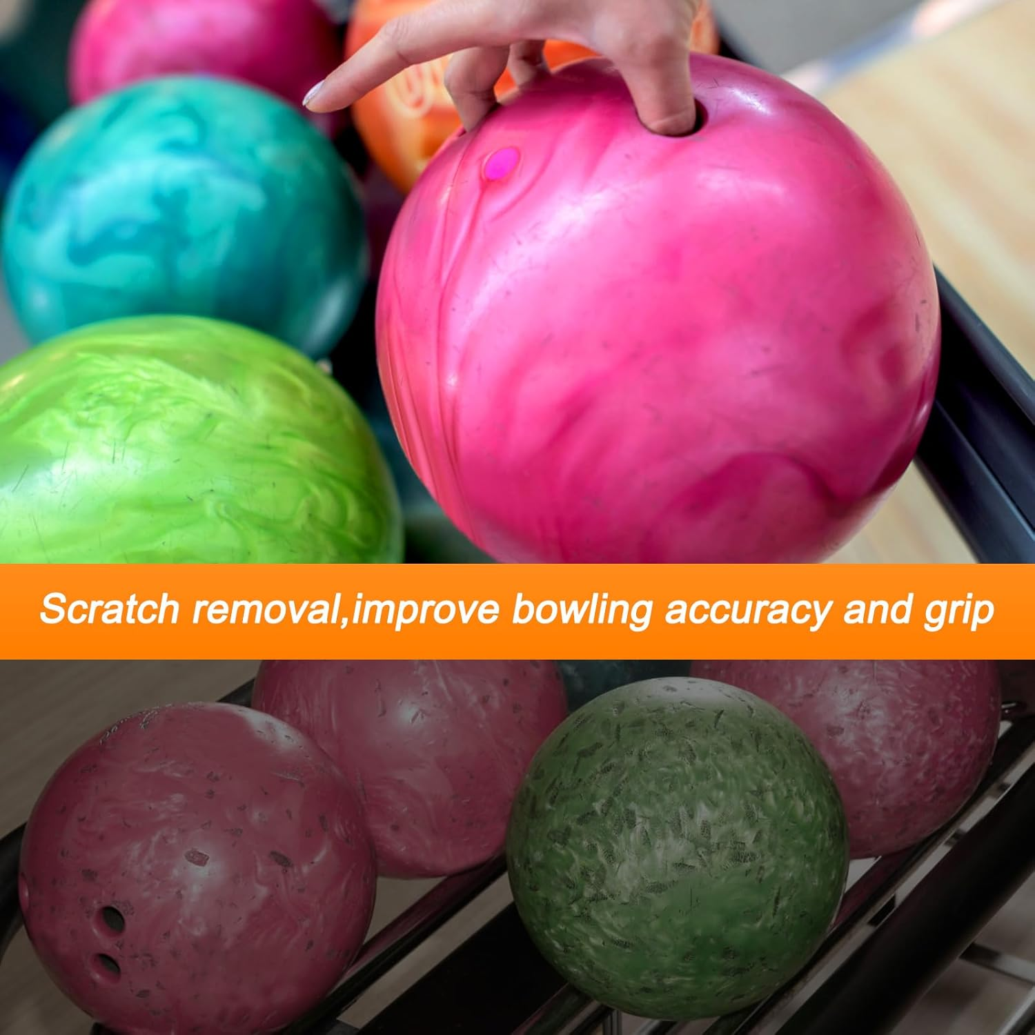 17PCS Bowling Ball Sanding Pads with 10"X8" Bowling Towels, Bowling Accessories Kit Include P180,P400,P500-P600,P800-P1000,P1200-P1500,P2000,P2500,P3000 Bowling Ball Grit Cleaning Pads(16+1) image number 5