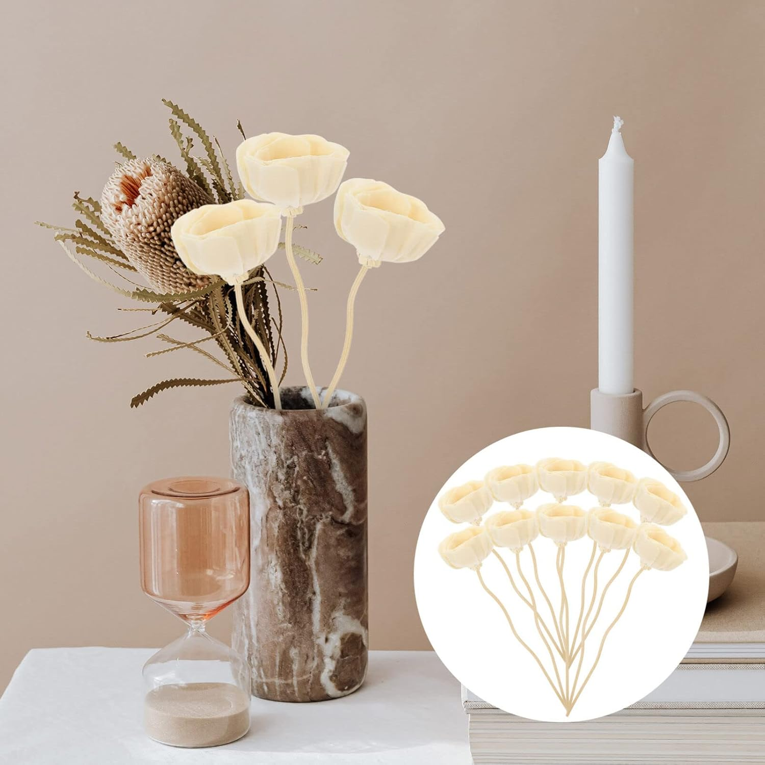 SEWACC 10Pcs Natural Diffuser Sticks Aromatherapy Rattan Flower Reed Sticks for Home Decoration Fragrance Essential Oil Diffusers image number 2