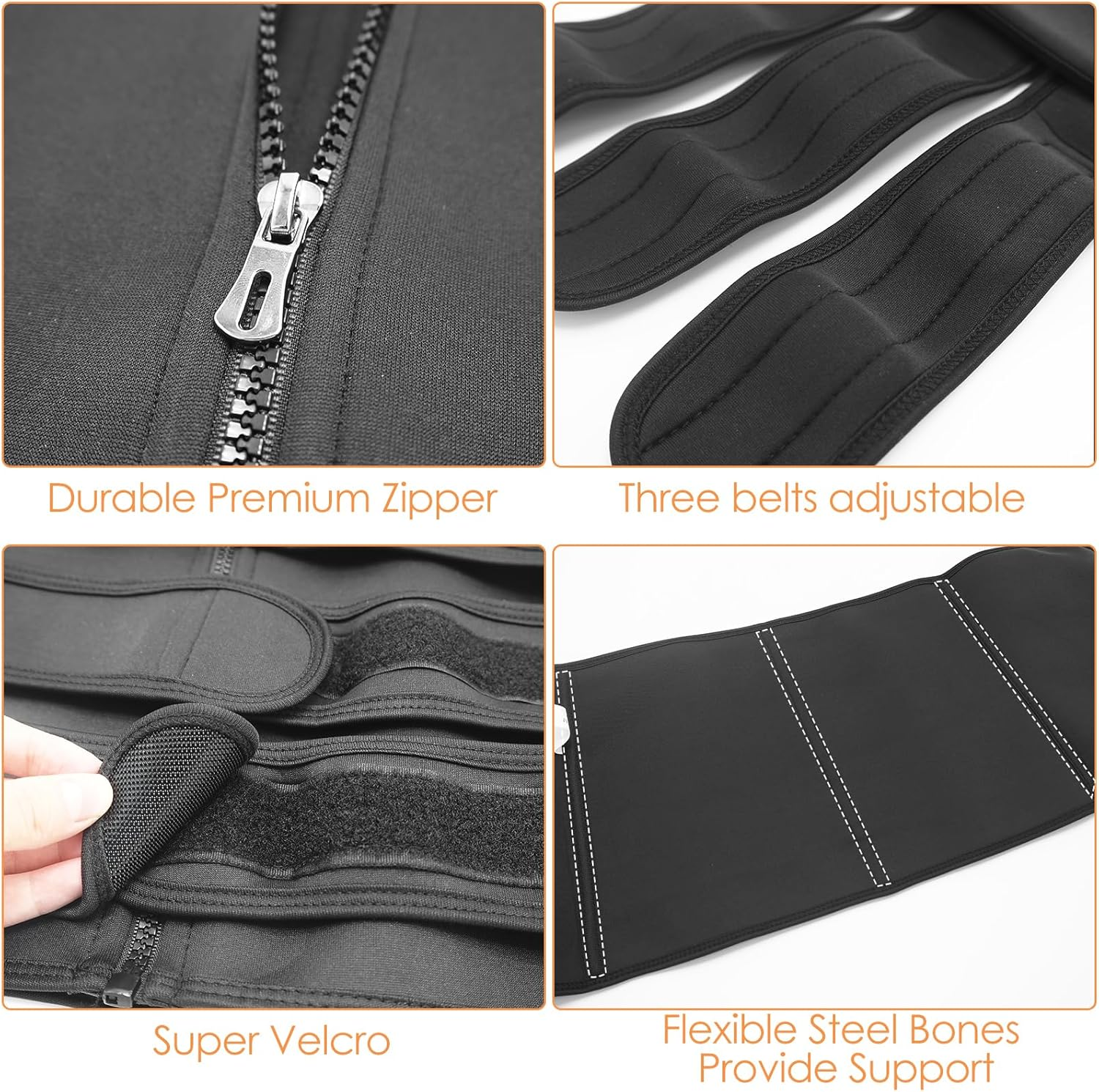 2024 Neoprene Waist Trainer Belts for Women 3 Straps Weight Loss Tummy Control Workout Corset Cincher Trimmer Belly Body Shaper Slim Girdle Belt image number 3