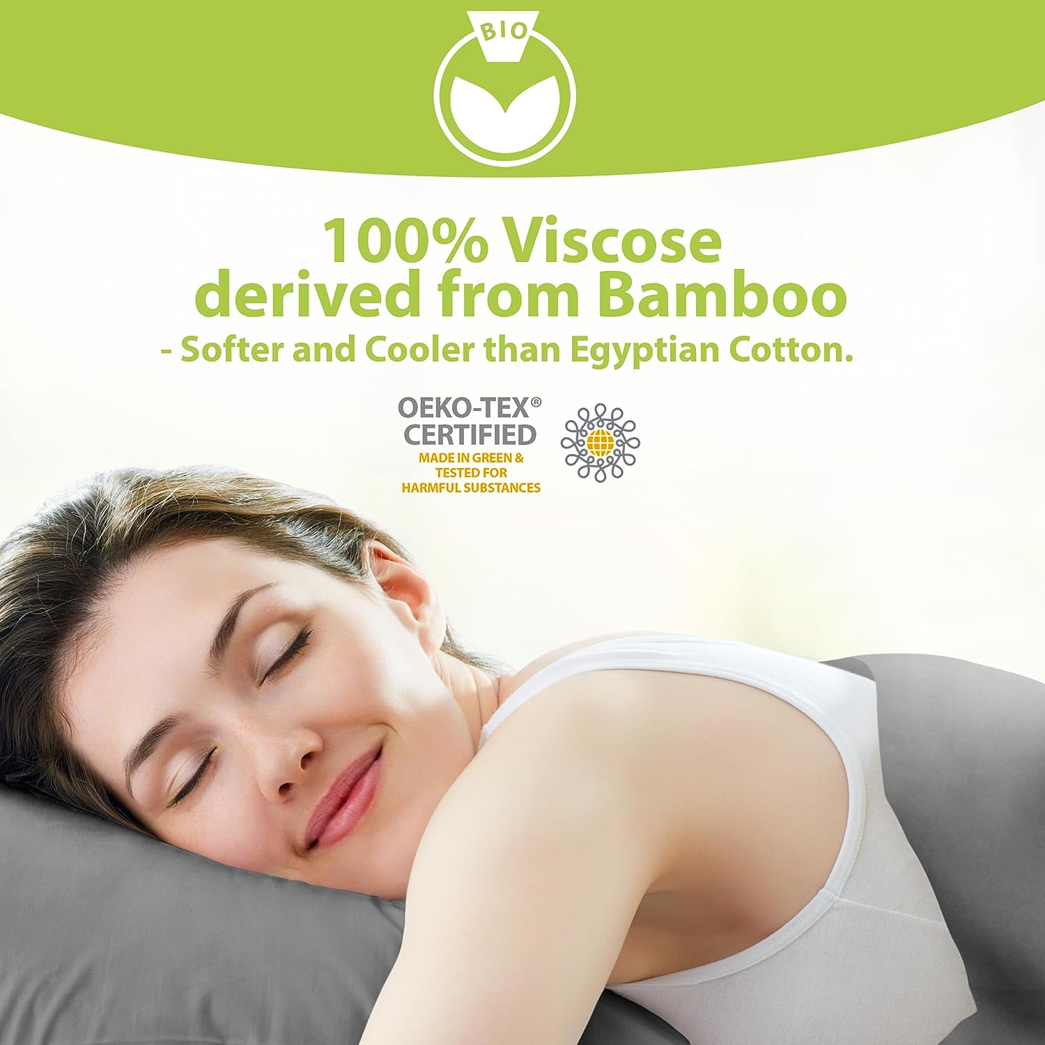 BAMPURE 4Pcs - 100% Viscose Derived from Bamboo Sheets Full Size Sheets Set - Super Soft Viscose Bamboo Cooling Sheets for Hot Sleepers - up to 16&rsquo;&rsquo; Deep Pocket - Luxury Series Full Sheet Set (S Gray) image number 6