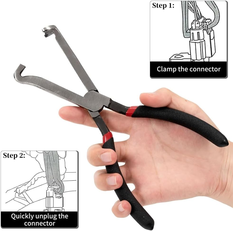 Automotive Disconnect Pliers Set, 2-Piece Power-Off Pliers with Straight and Bending Handles, Hose Clip Clamp Removal Tool image number 5