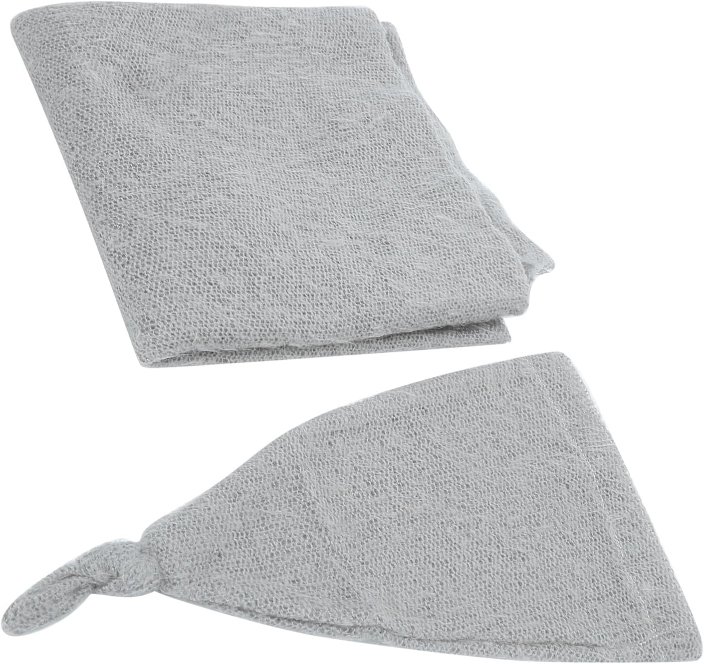 Photography Attire for Newborn Babies with a Hat and Knitting, Soft Fabric, for a Photo Shoot of the Newborn, 0-1 Months - Grey image number 6