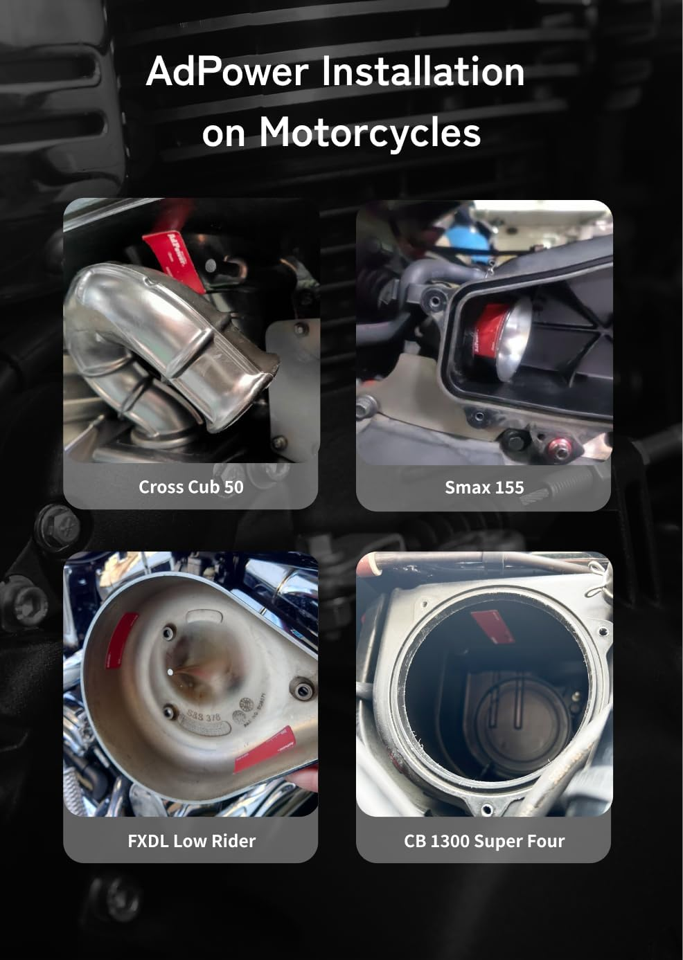 Adpower Adpower Motoplus for Motorcycles Static Suppression Sheet Improve Air Flow to the Engine Easy Installation Patented Made in Japan image number 3