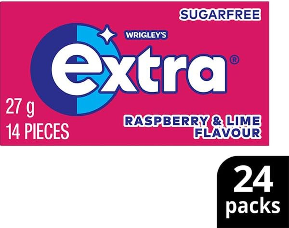 Extra Raspberry & Lime Sugar Free Chewing Gum 648 G (Pack of 24)