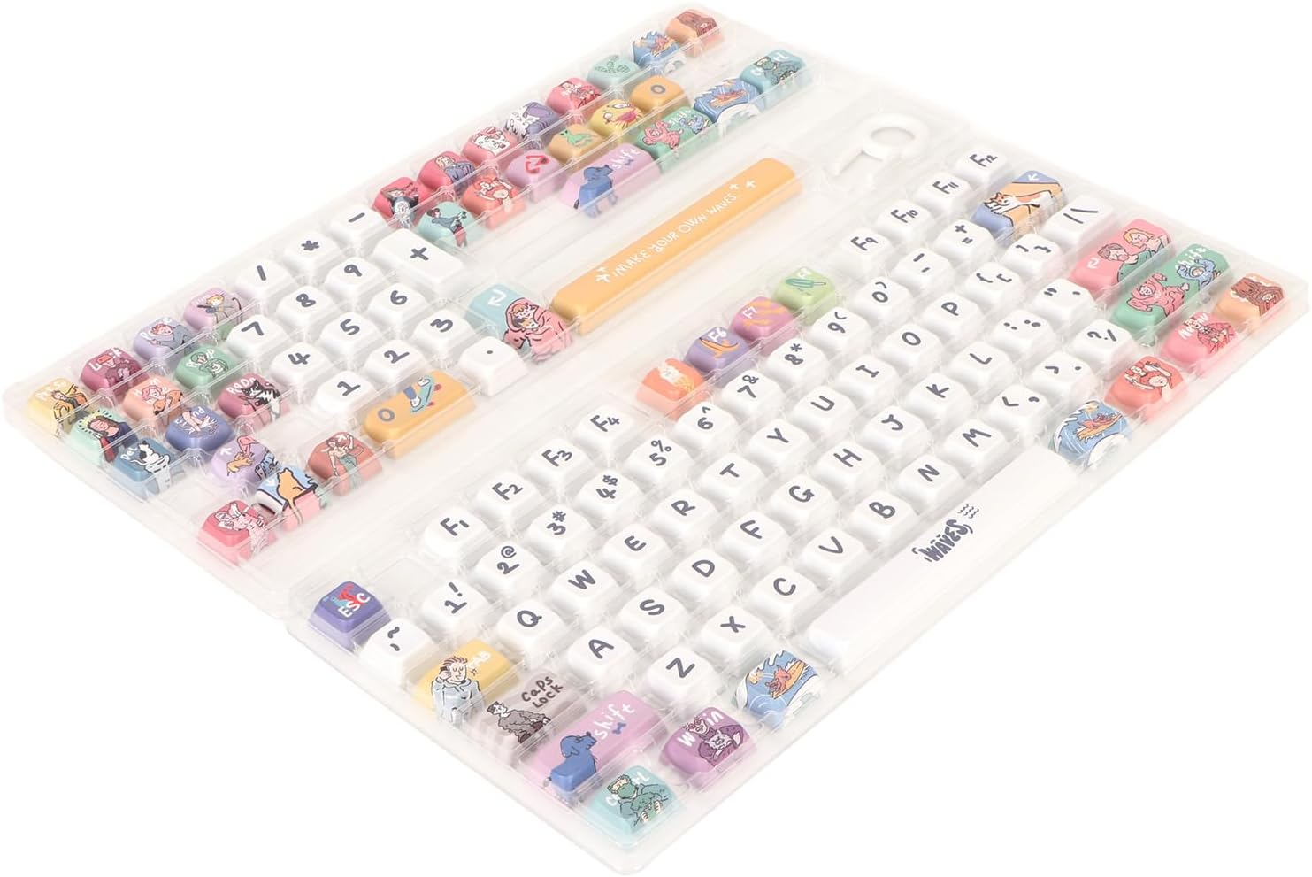 PBT Custom Keycaps for Mechanical Keyboards, XDA like Height, Ergonomic Design, Oil Resistant Coating, Cartoon Cute image number 5