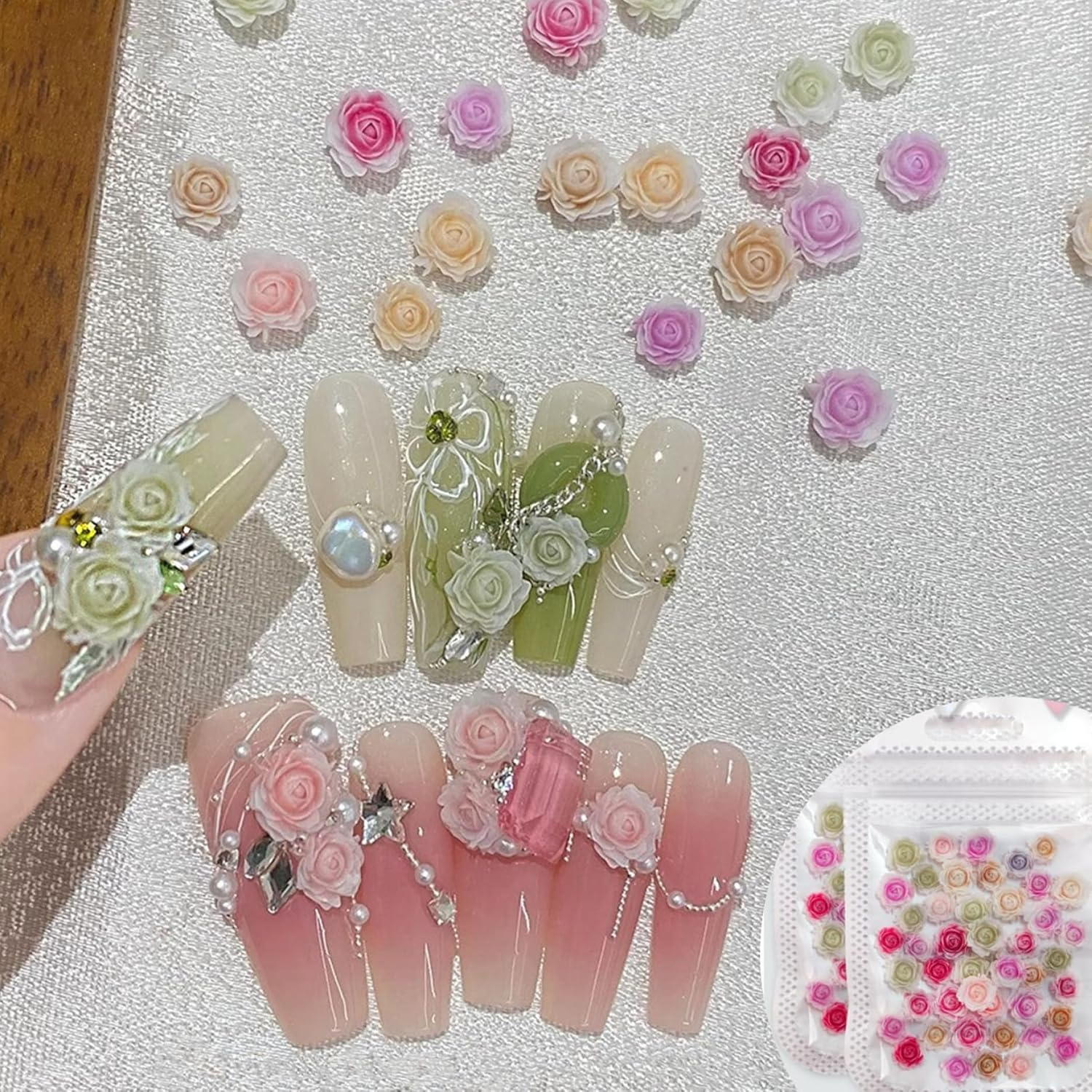 Nail Charms 100 PCS Flower Nail Charms Resin Camellia Nail Charms Mixed Colors Nail Decorations Elegant Nail Art Accessories Multifunctional Flowers for Nails Art Manicure DIY Women Girls