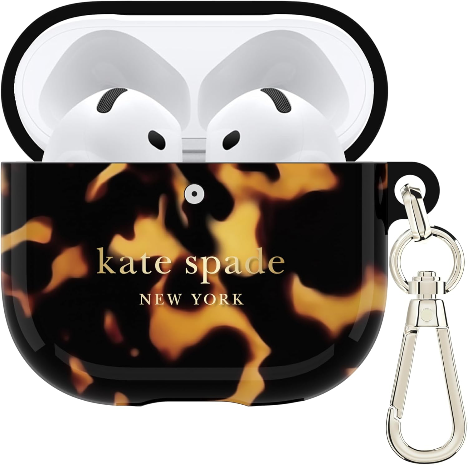 Kate Spade New York Airpods 4 Protective Case with Keychain Ring - Transparent Tortoise, Compatible with Airpods 4Th Generation image number 3