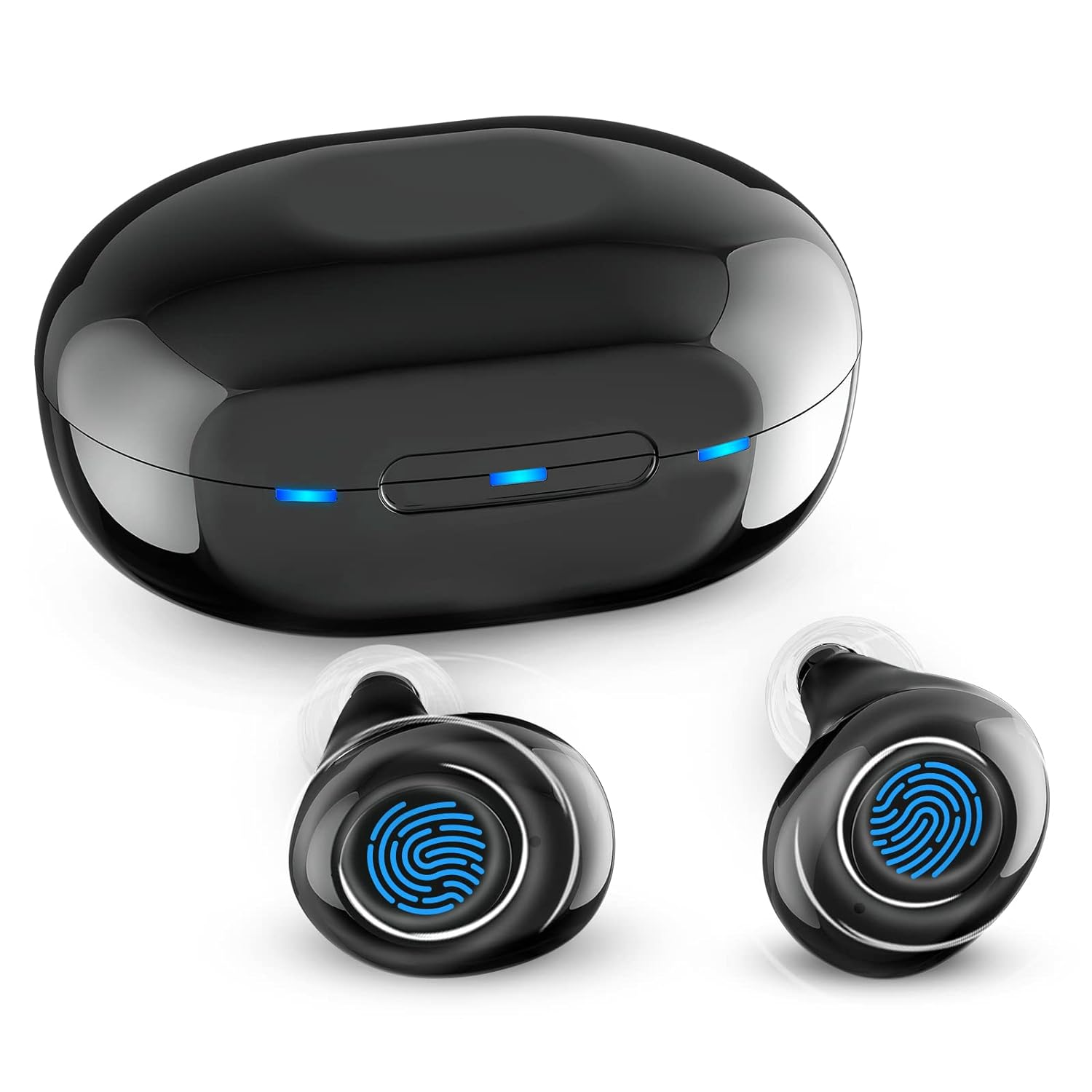 JINGHAO Hearing Amplifiers Aids Rechargeable with USB Charger Case Sound Amplifier Pair for Seniors, in the Ear Hearing Assis, Looks like Earbuds, Black image number 3