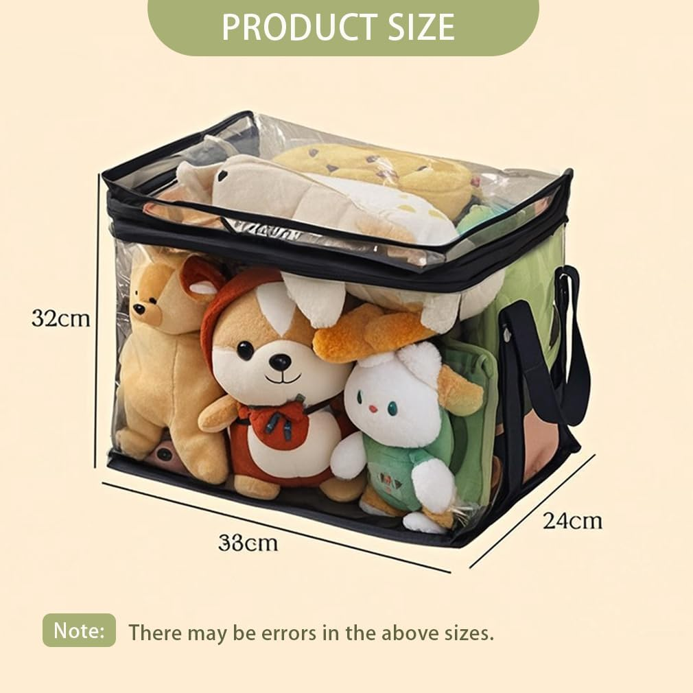 4-Pack Transparent Toy Storage Bags, Foldable Hand-Held Storage Bags, Dust-Proof and Large Capacity, for Building Blocks, Board Games, Puzzles, Children'S Books, Clothes Storage (Black) image number 5