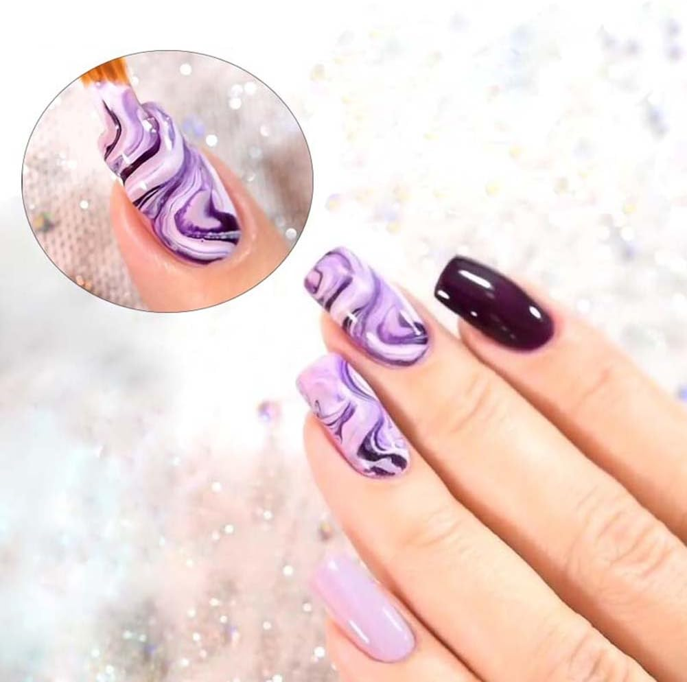 WOKOTO 2PCS Black Nail Ombre Brushes Gradient Painting Pens Brushes with Wood Handle UV Gel Nail Art Builder Brushes Kit image number 1