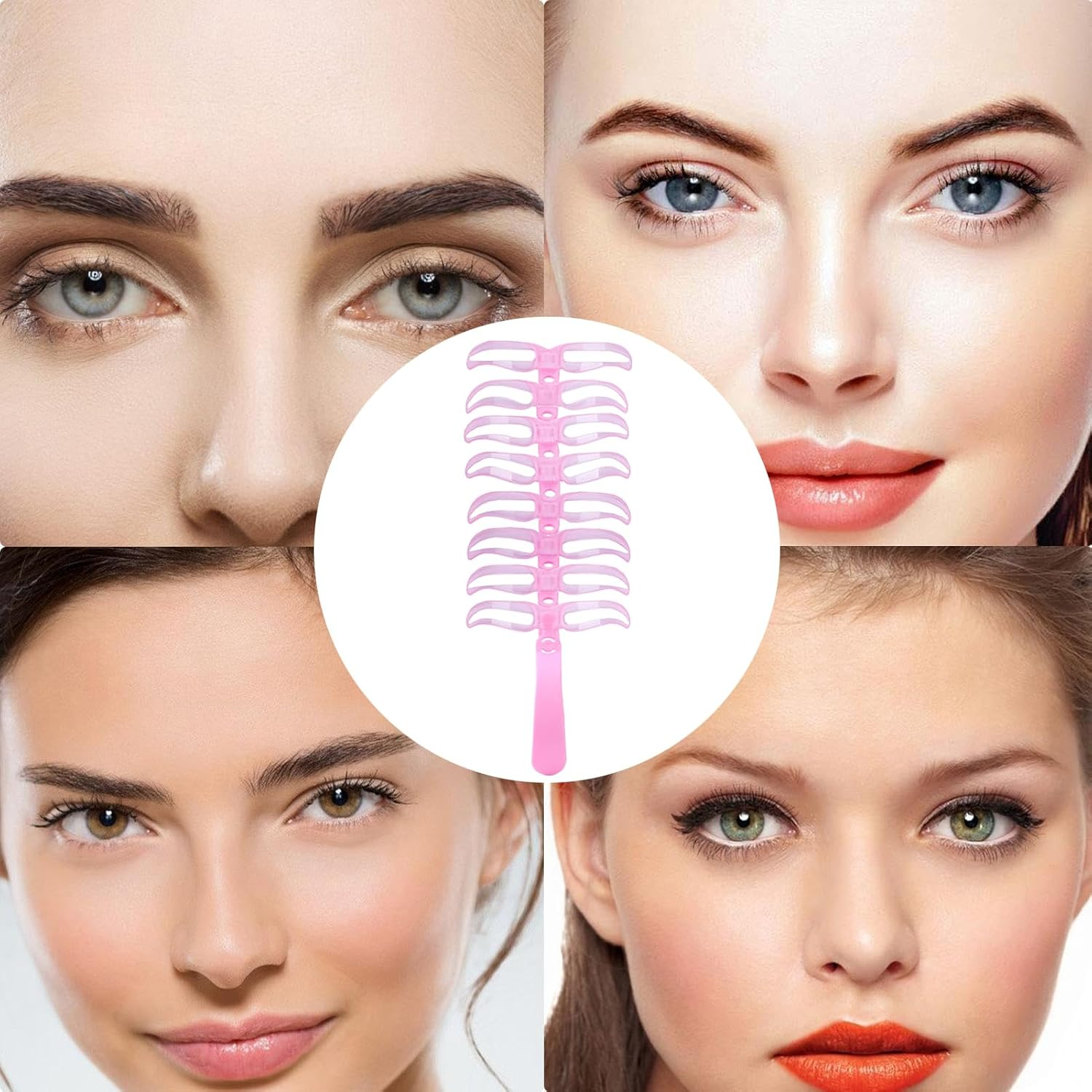 Eyebrow Stencils | 8-Styles Eye Brow Shaper Set | Washable Portable Eyebrow Templates for Makeup Travel Daily Use Party - Purple image number 4