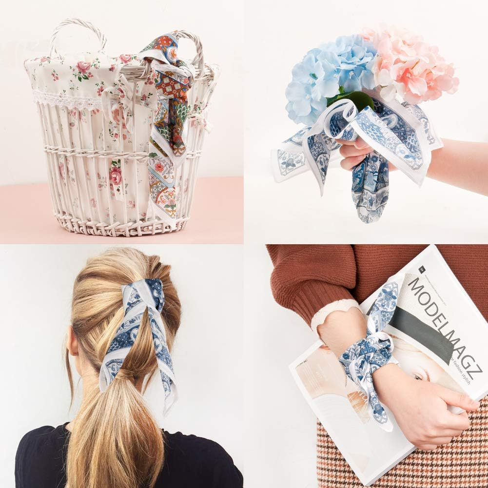 Houlife Ladies 100% 60S Cotton Handkerchiefs Womens Floral Print Hankies for Wedding Party 18X18" image number 5