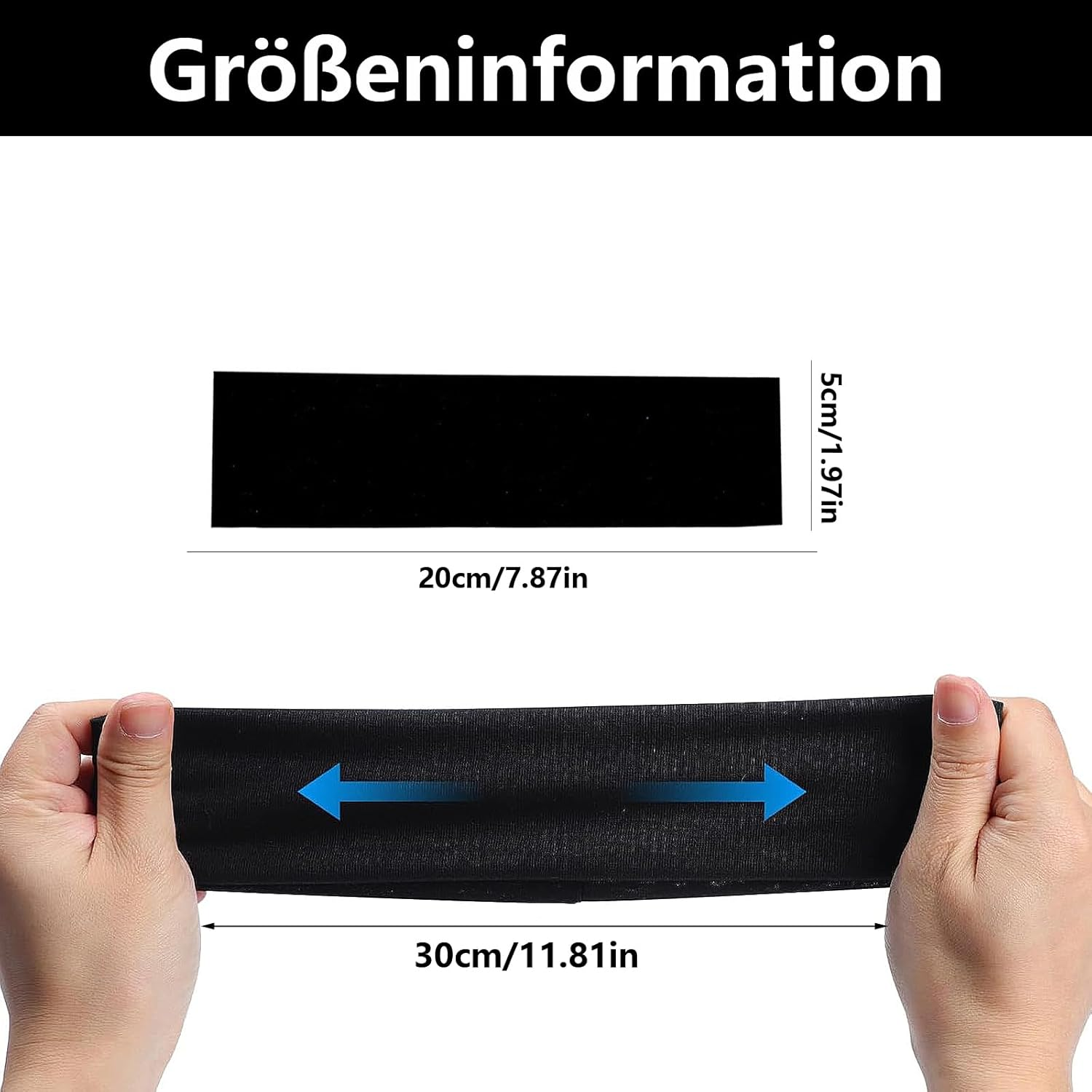 Pack of 2 Women'S Sports Hair Bands, Headband, Thin Hair Band, Black, for Yoga, Sports, Gym, Running, Workout, Exercise (Black) image number 5