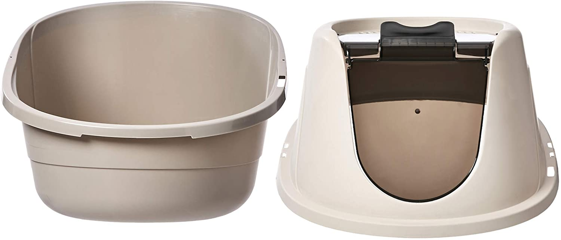 Amazon Basics No-Mess Hooded Cat Litter Box, 61 X 46 X 43 Centimeters, Large image number 6