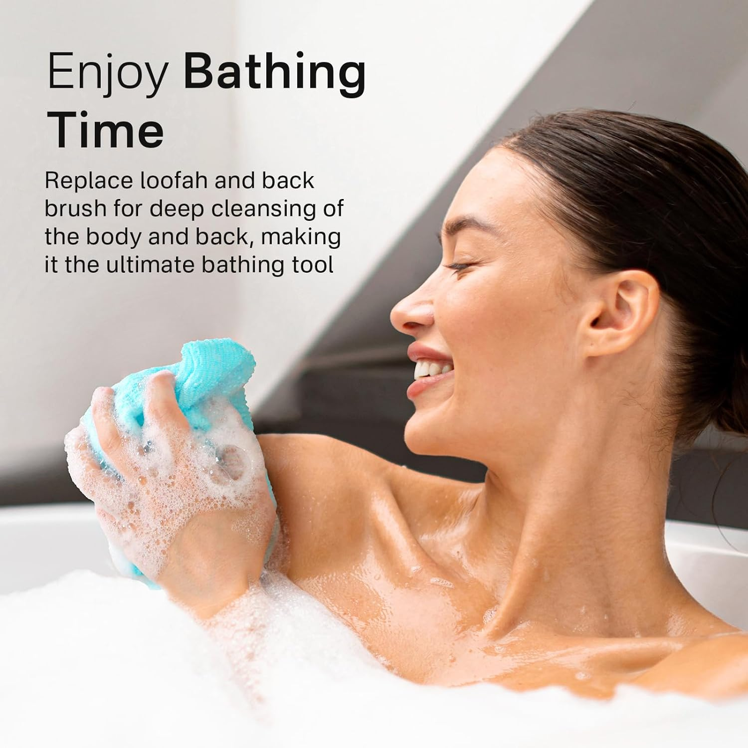 Yiclick Exfoliating Washcloth Towel [3 Pack], Japanese Exfoliating Bath Wash Cloth, Korean Back Scrubber Washer, African Net Sponge Brush Loofah Exfoliator (Multicolor)