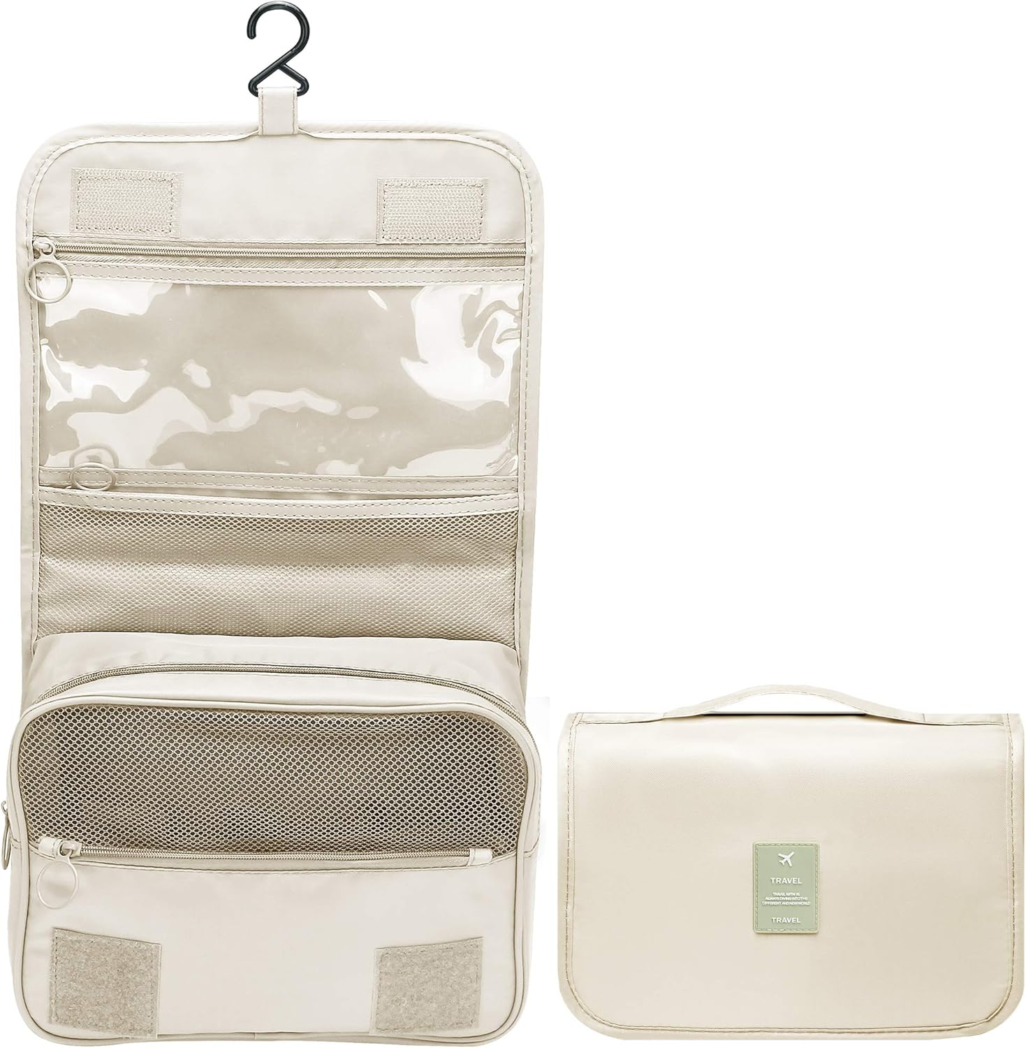 SELLYFELLY Hanging Toiletry Bag for Travel Cosmetic Makeup Organzier Waterproof Bathroom Shower Bag for Women and Men, Cactus