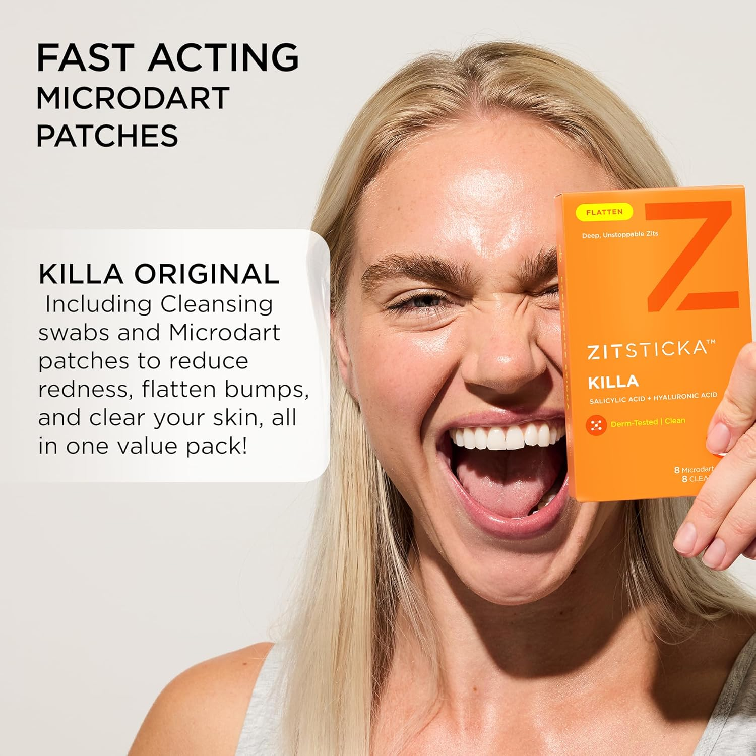 Zitsticka Killa Pimple Patches for Face - World'S Most Potent Pimple Patch with Fast-Acting Microdarts - Starts Working within 6 Hours for Deep, Early-Stage Zits - Regular 8 Count with Cleana Swab image number 4