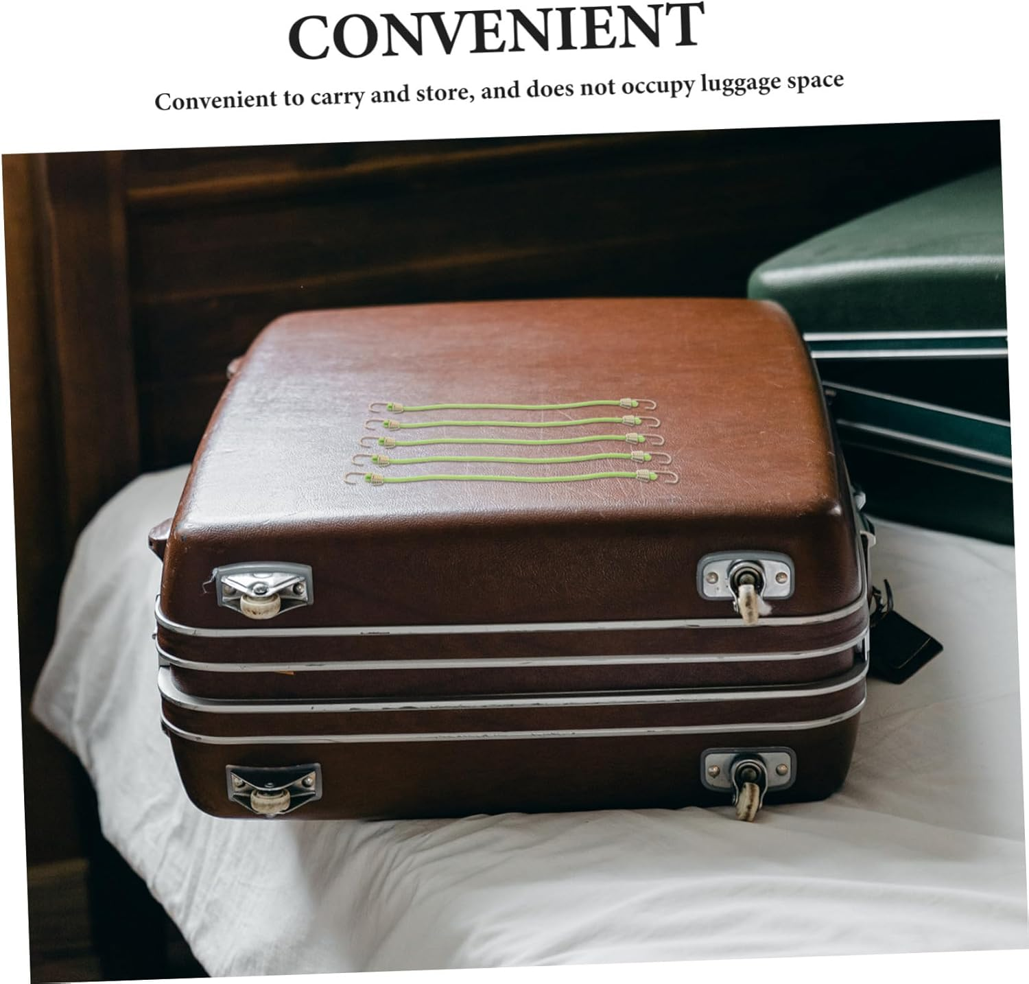 DIKACA 10Pcs Elastic Luggage Straps with Hooks Heavy Duty Fastener Cords for Suitcases Camping Outdoor Use Reusable Mini Travel Belts High Strength Binding image number 6