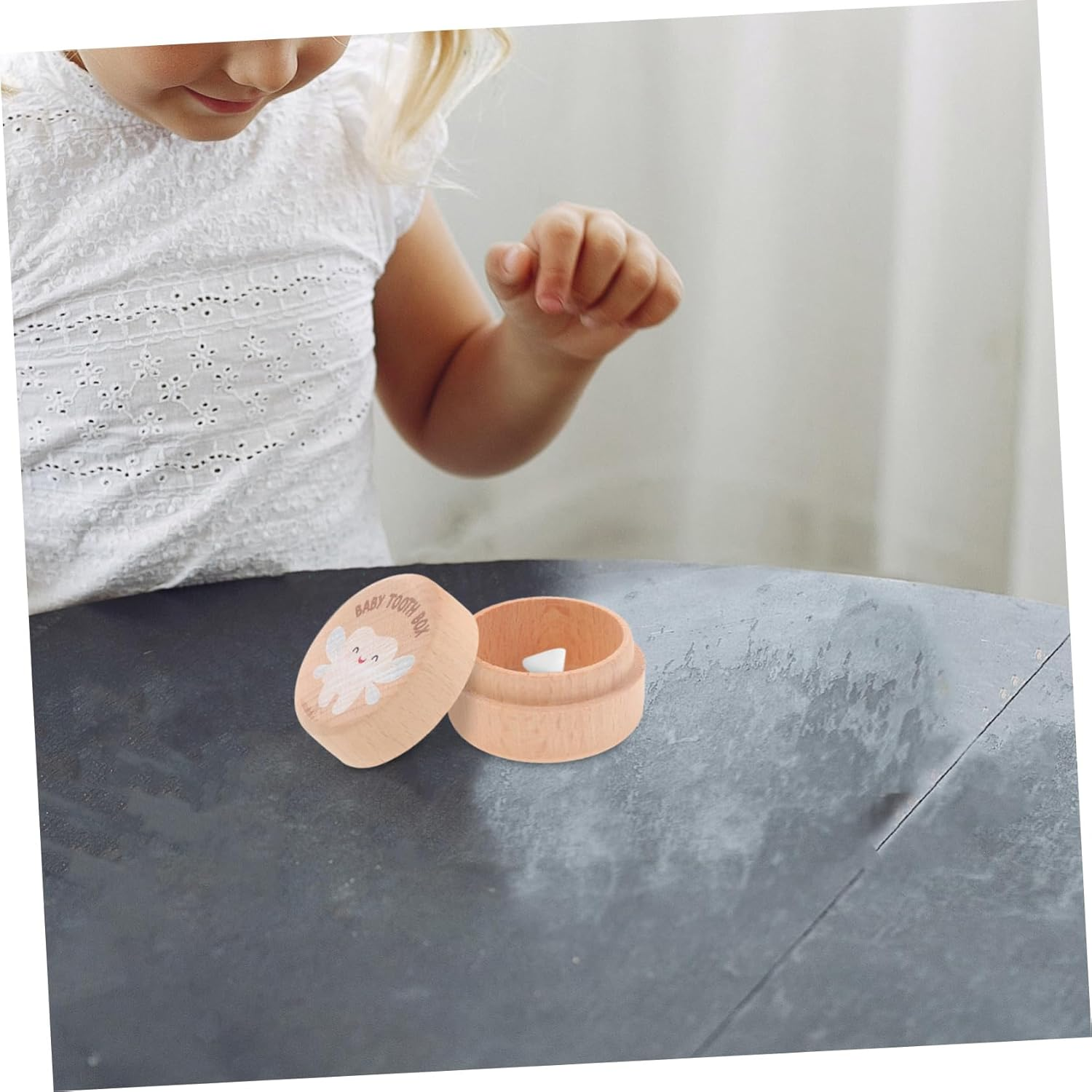 IMIKEYA 2Pcs Tooth Box Set Cute Wooden Keepsake Holder for Lost Teeth Storage for Boys Craftsmanship Organize