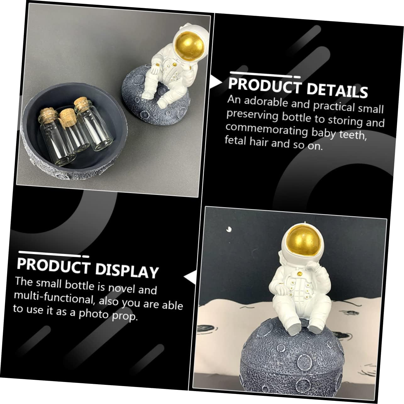 Teeth Preserving Bottle Fetal Hair Storage Box Resin Material for Born Essentials image number 5